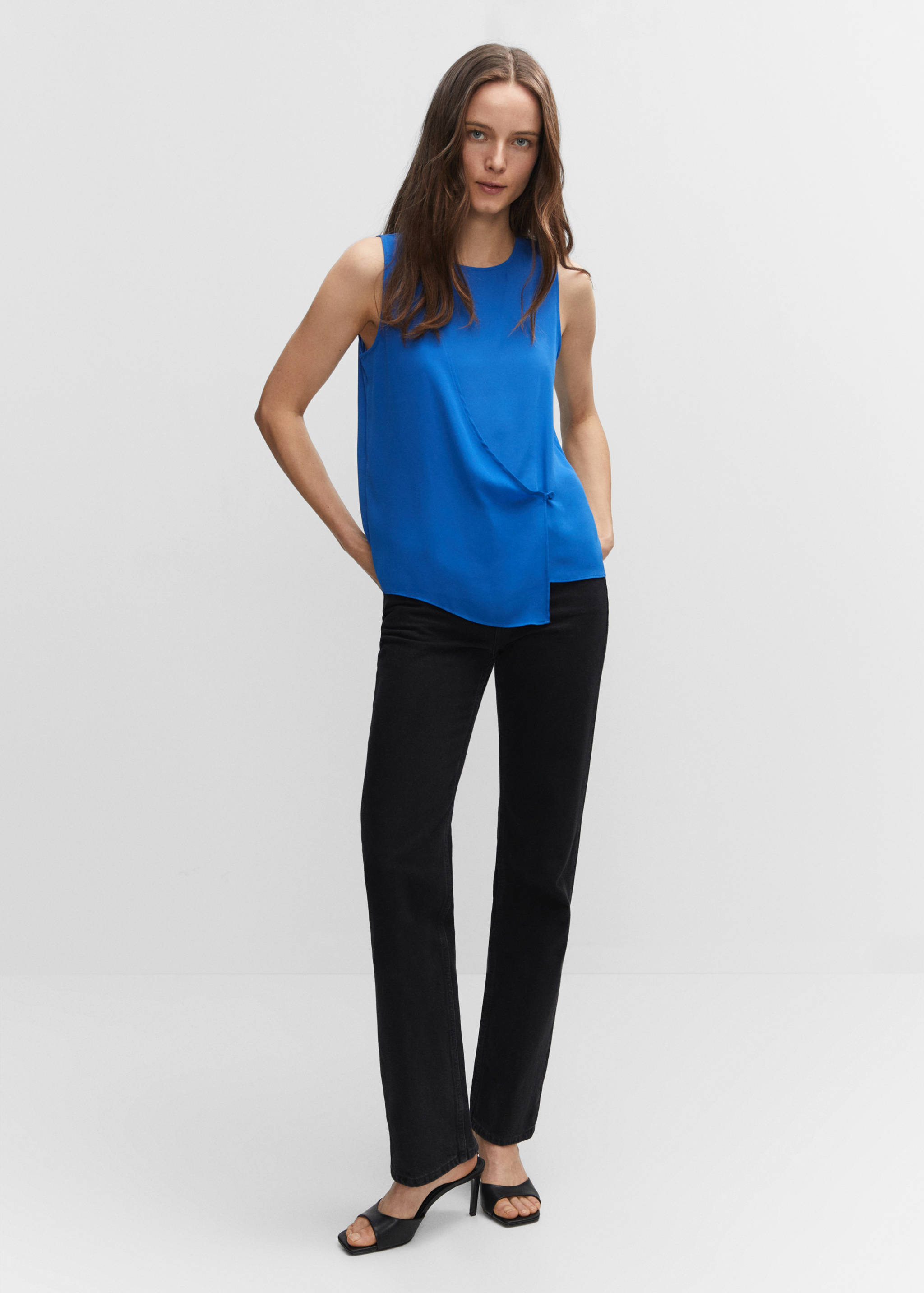 Wrap blouse with button - General plane