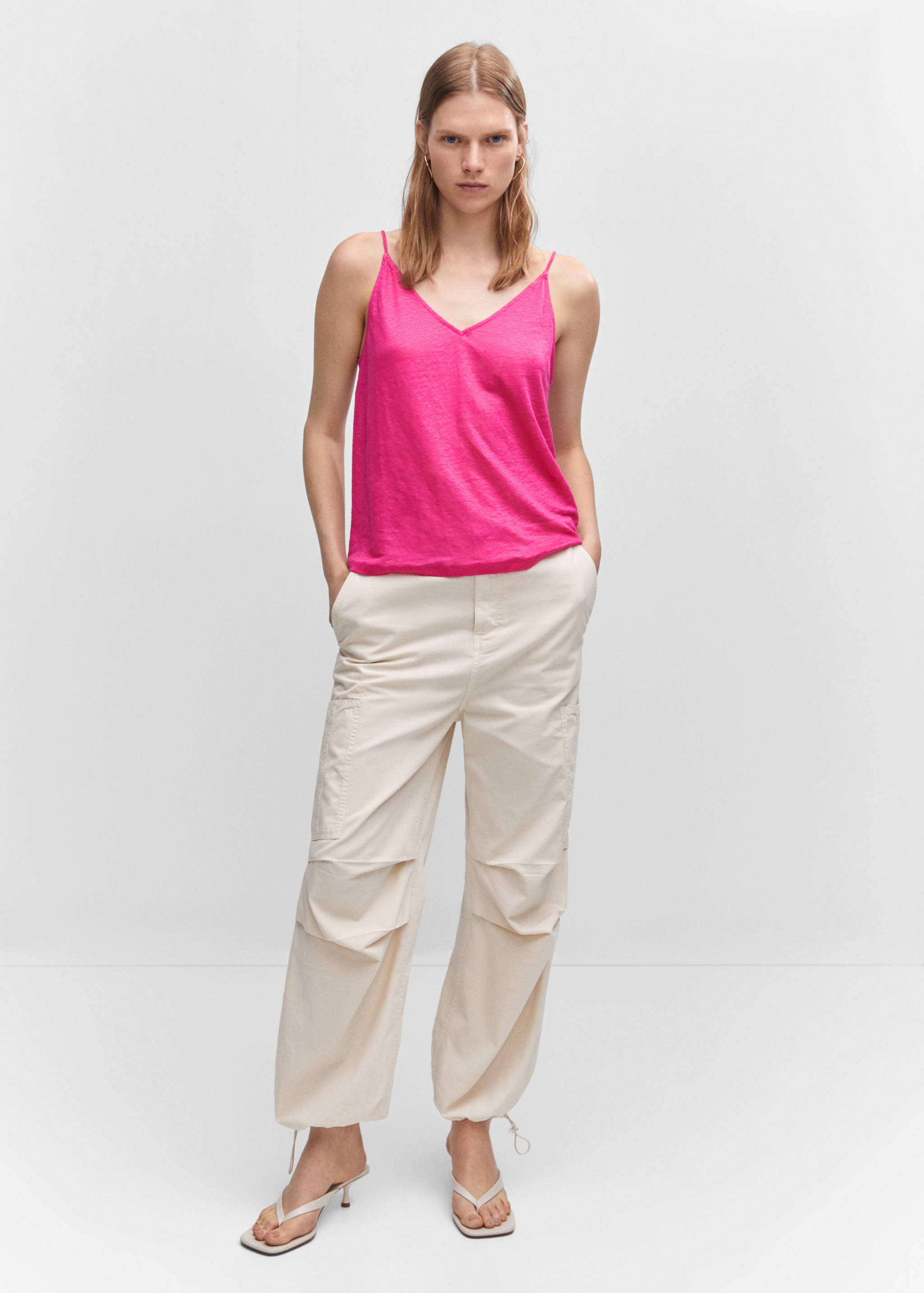 Top tirantes lino - Plano general