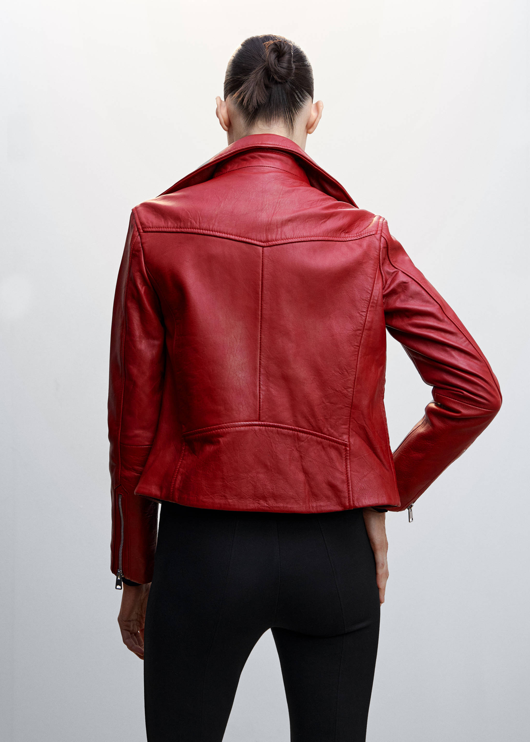 Blouson biker en cuir - Verso de l’article