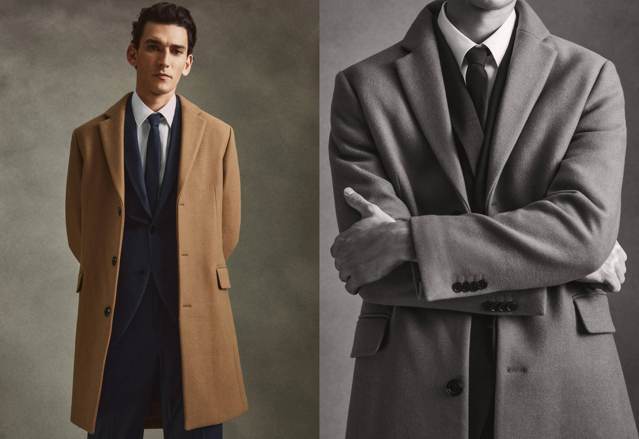 Long recycled wool coat - Panoramic plane