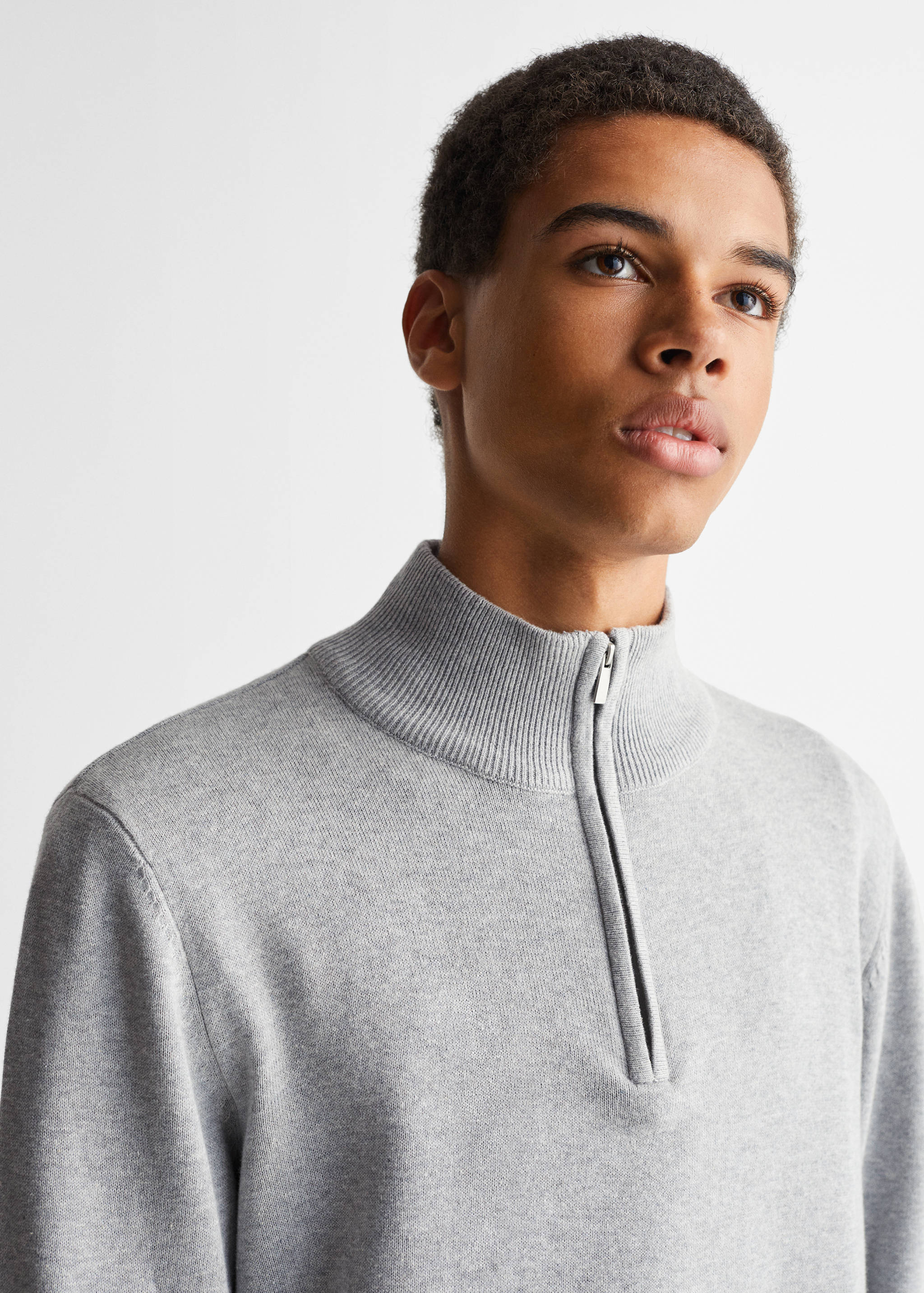 Perkins-neck sweater with zip - Details of the article 1