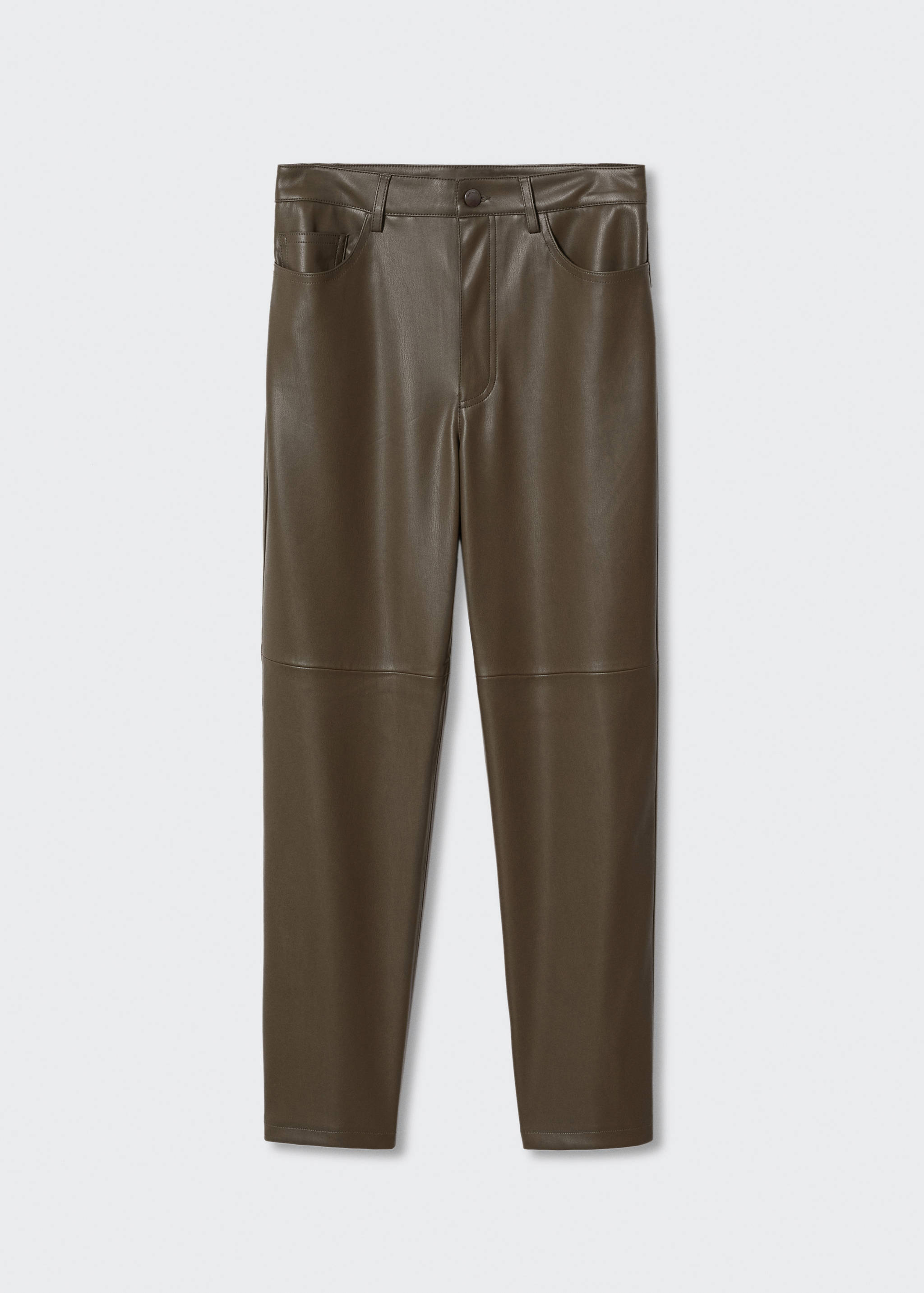 Straight-leg faux-leather trousers - Article without model