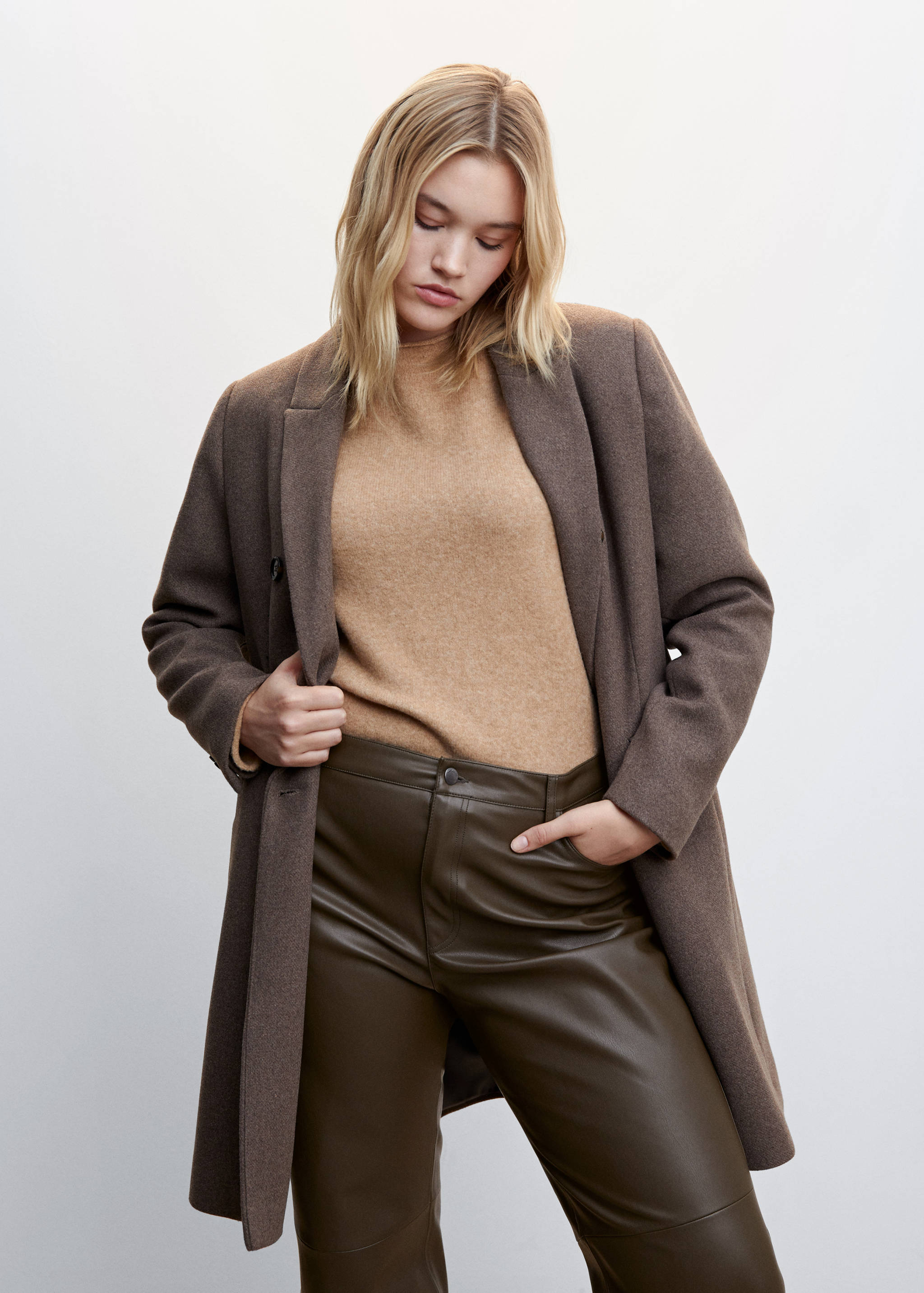 Straight-leg faux-leather trousers - Details of the article 5