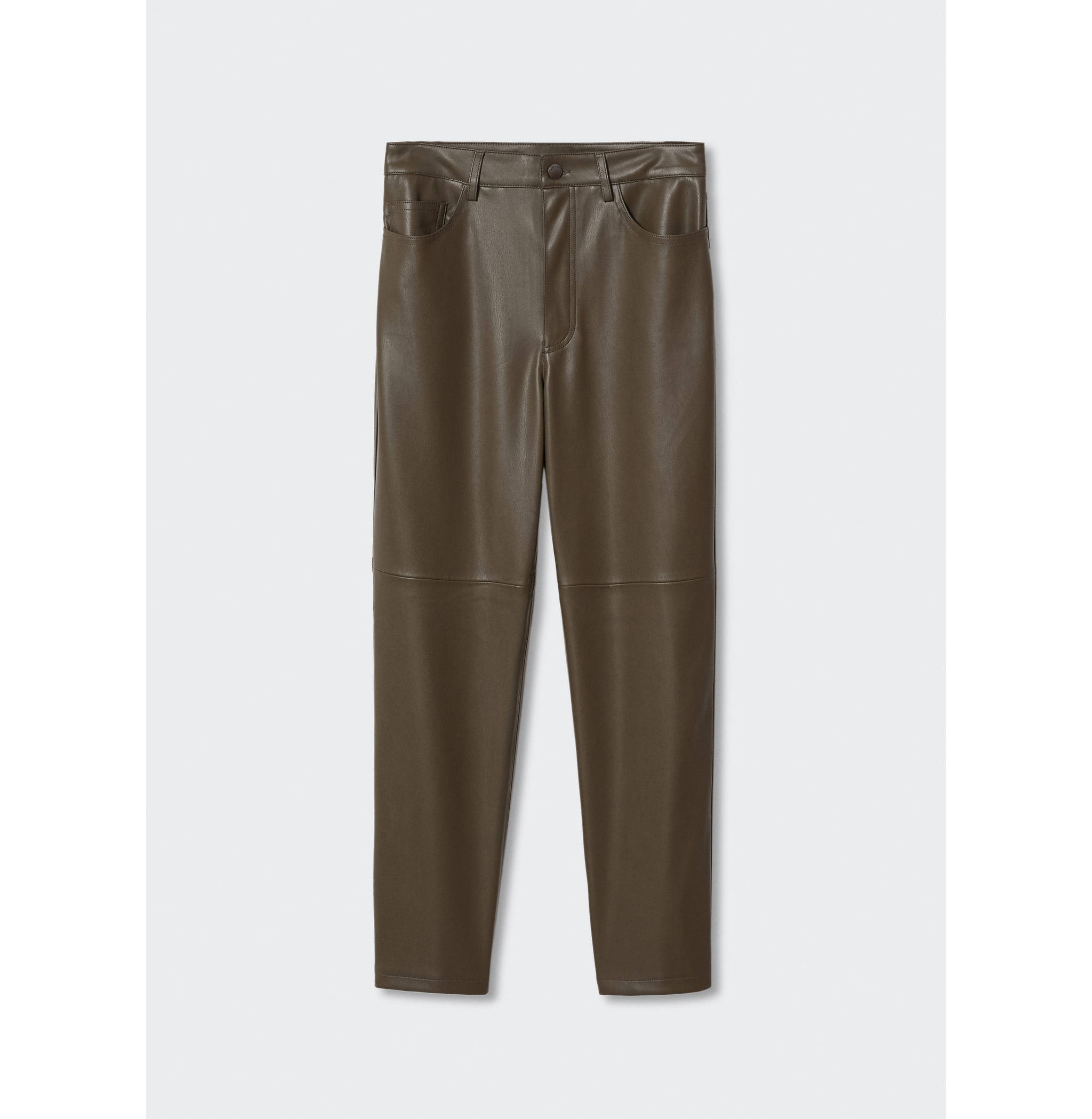 Straight-leg faux-leather trousers - Article without model