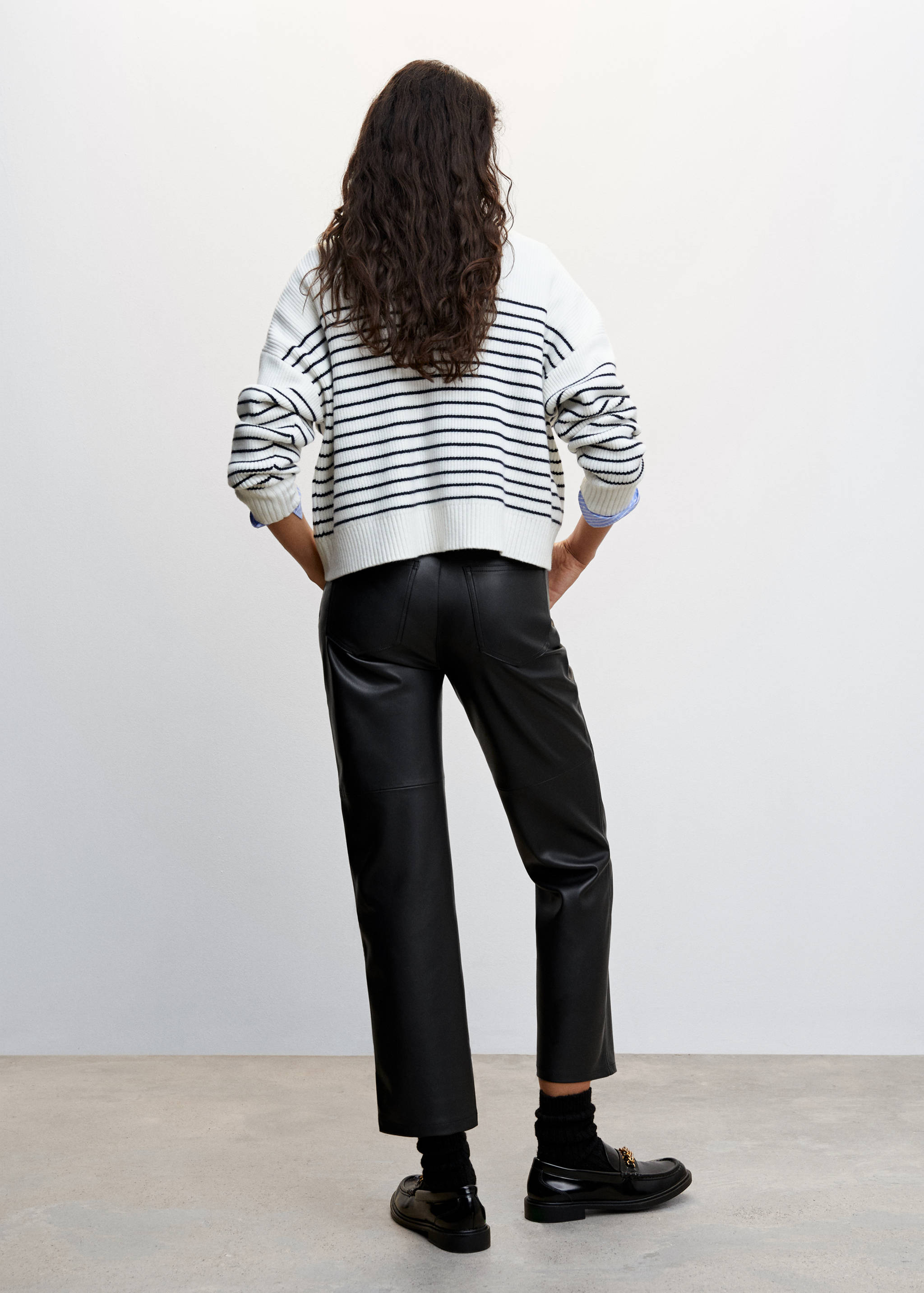 Straight-leg faux-leather trousers - Reverse of the article