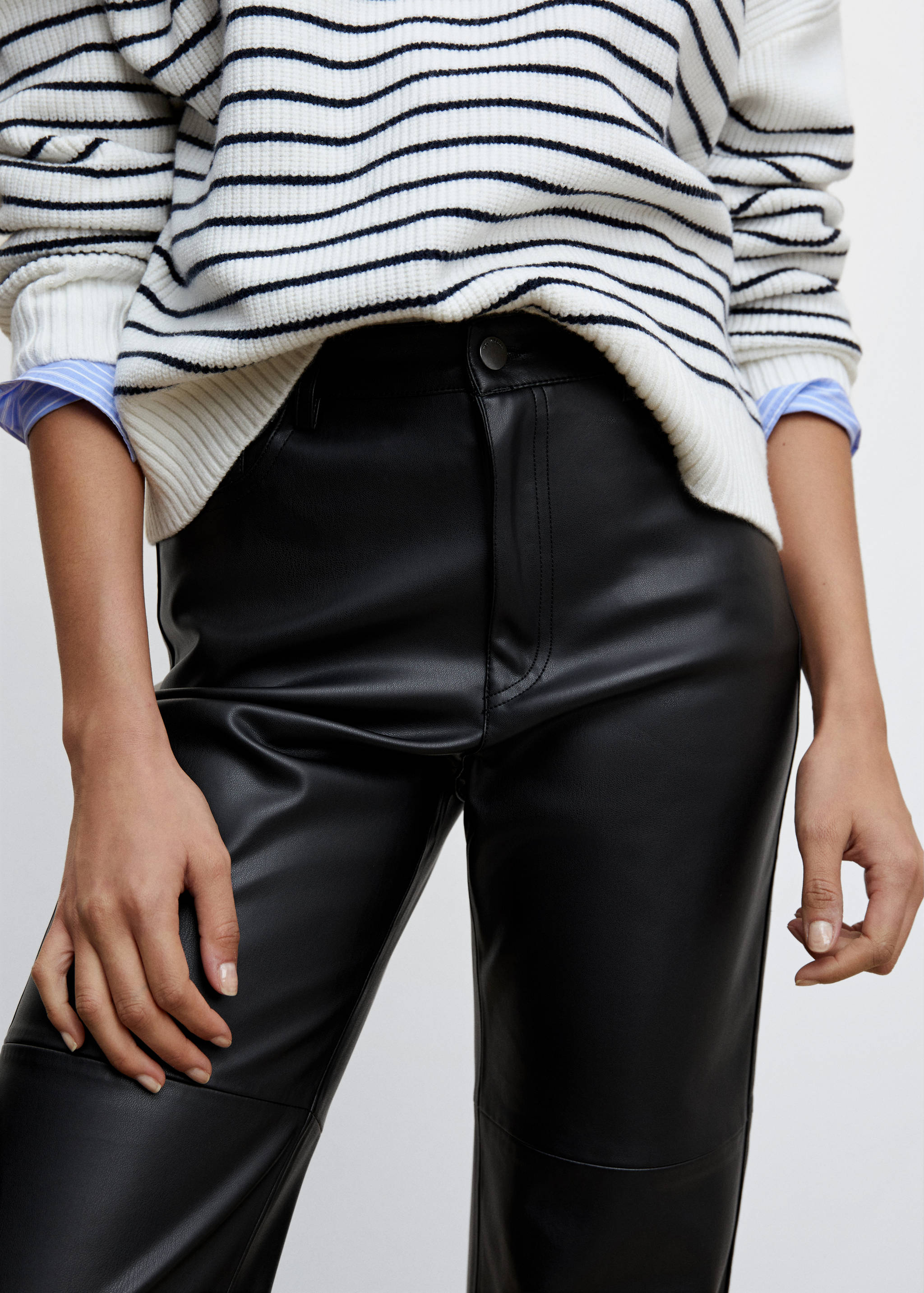 Straight-leg faux-leather trousers - Details of the article 6