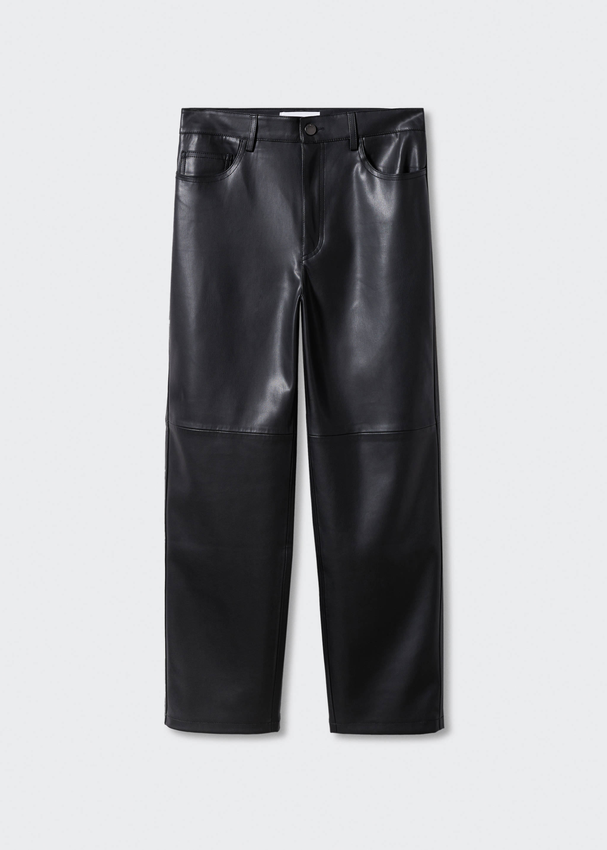 Straight-leg faux-leather trousers - Article without model