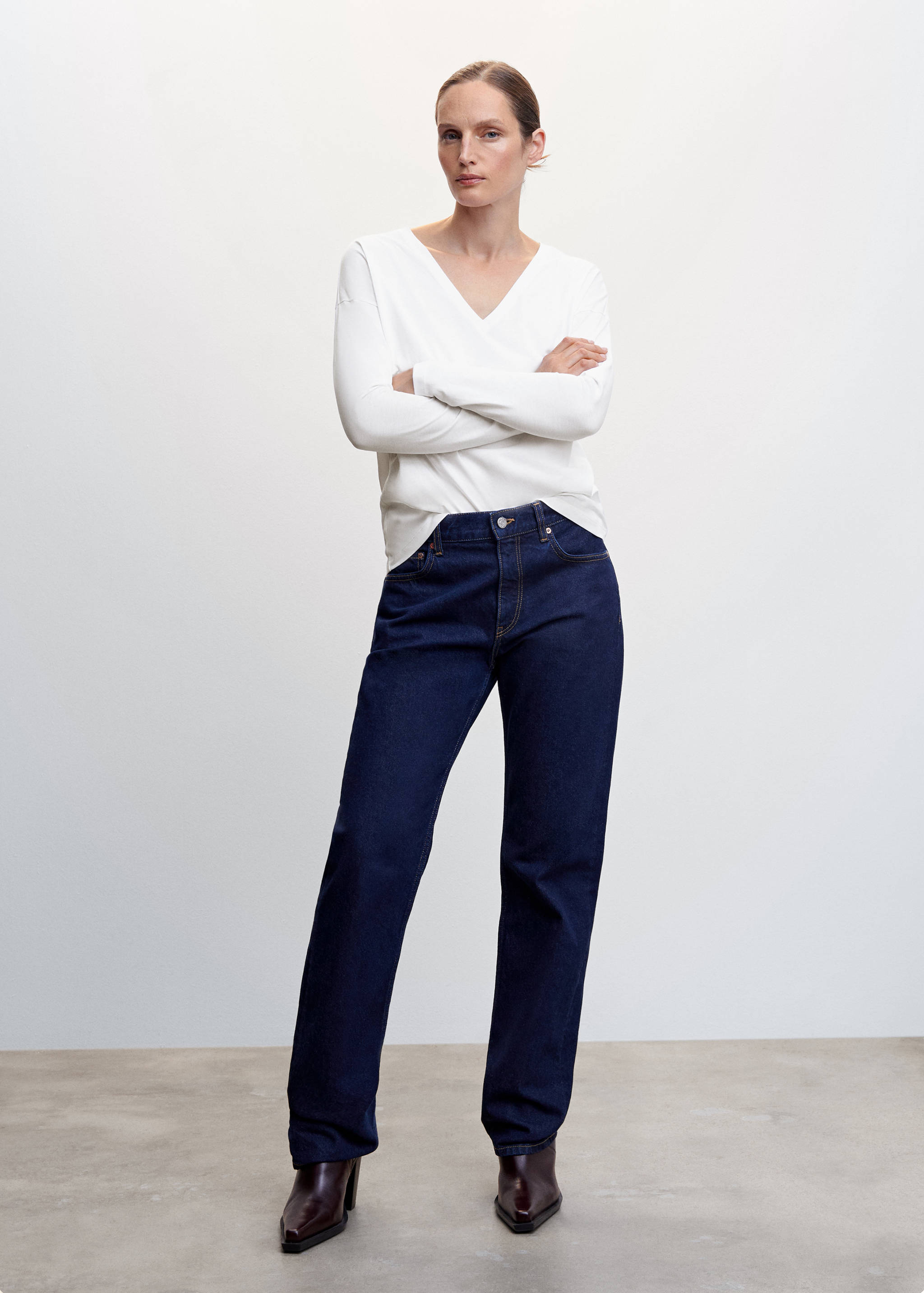 V-neck cotton T-shirt - General plane