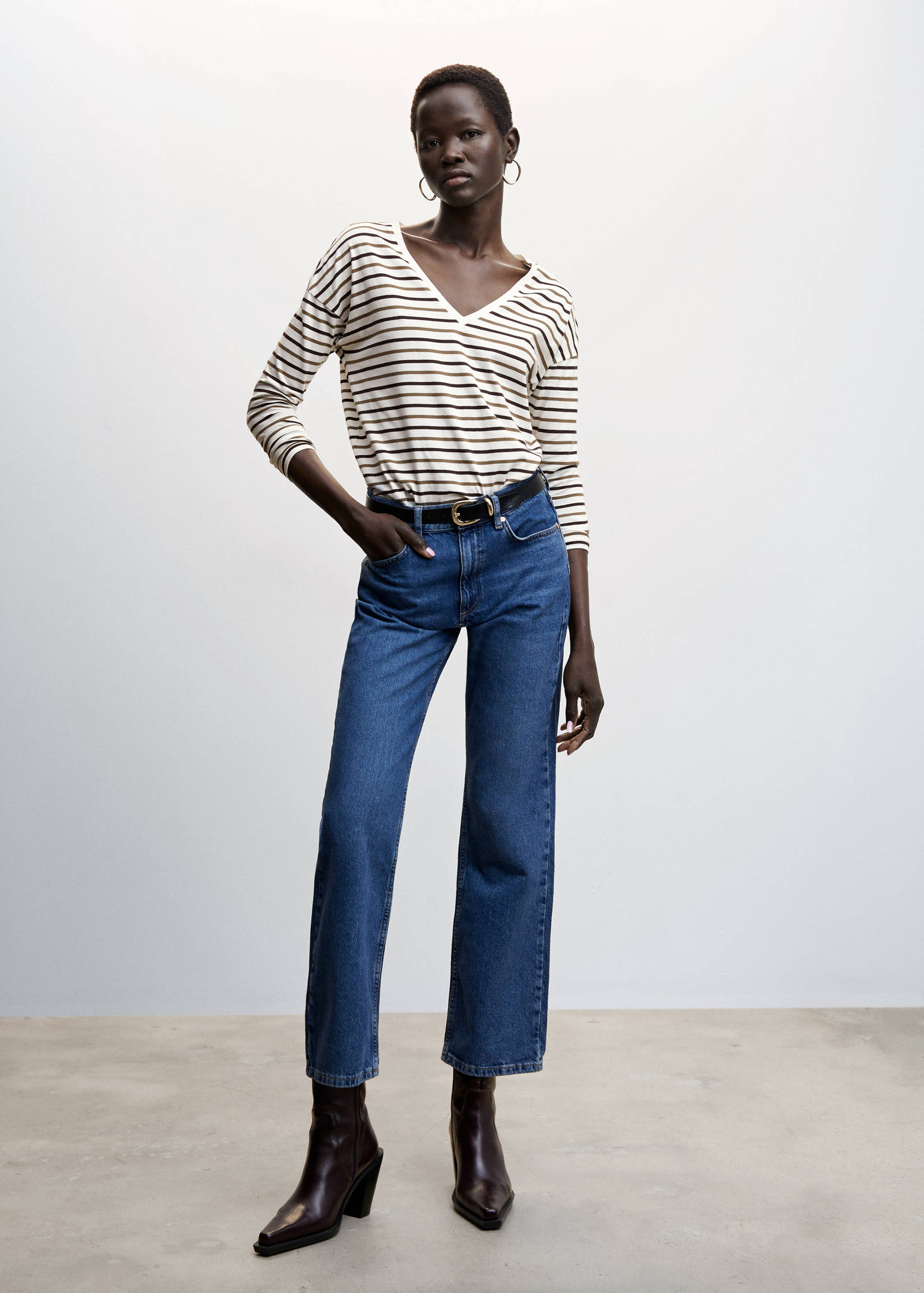 V-neck cotton T-shirt - General plane