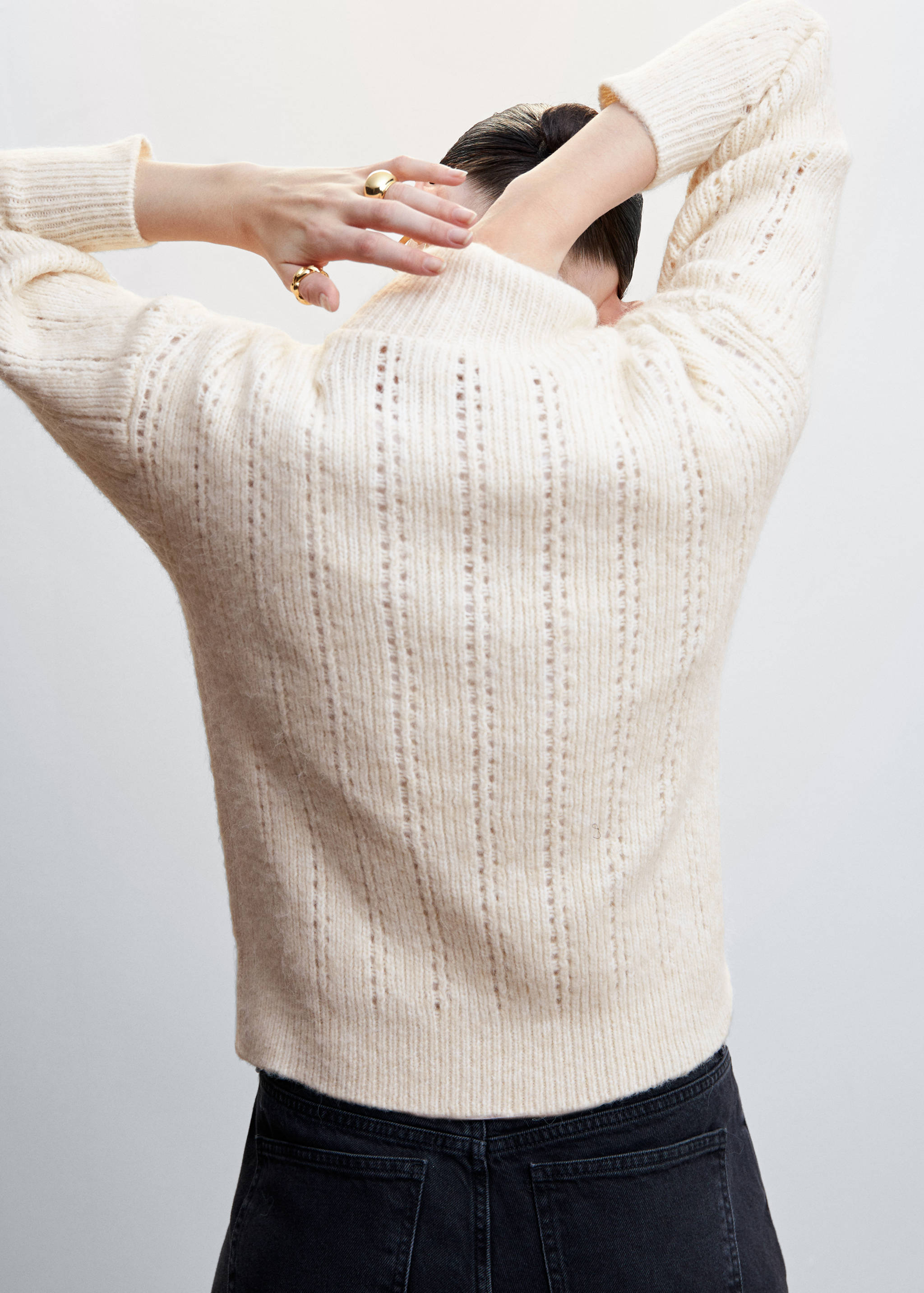 Zip-Pullover mit Rollkragen - Rückseite des Artikels