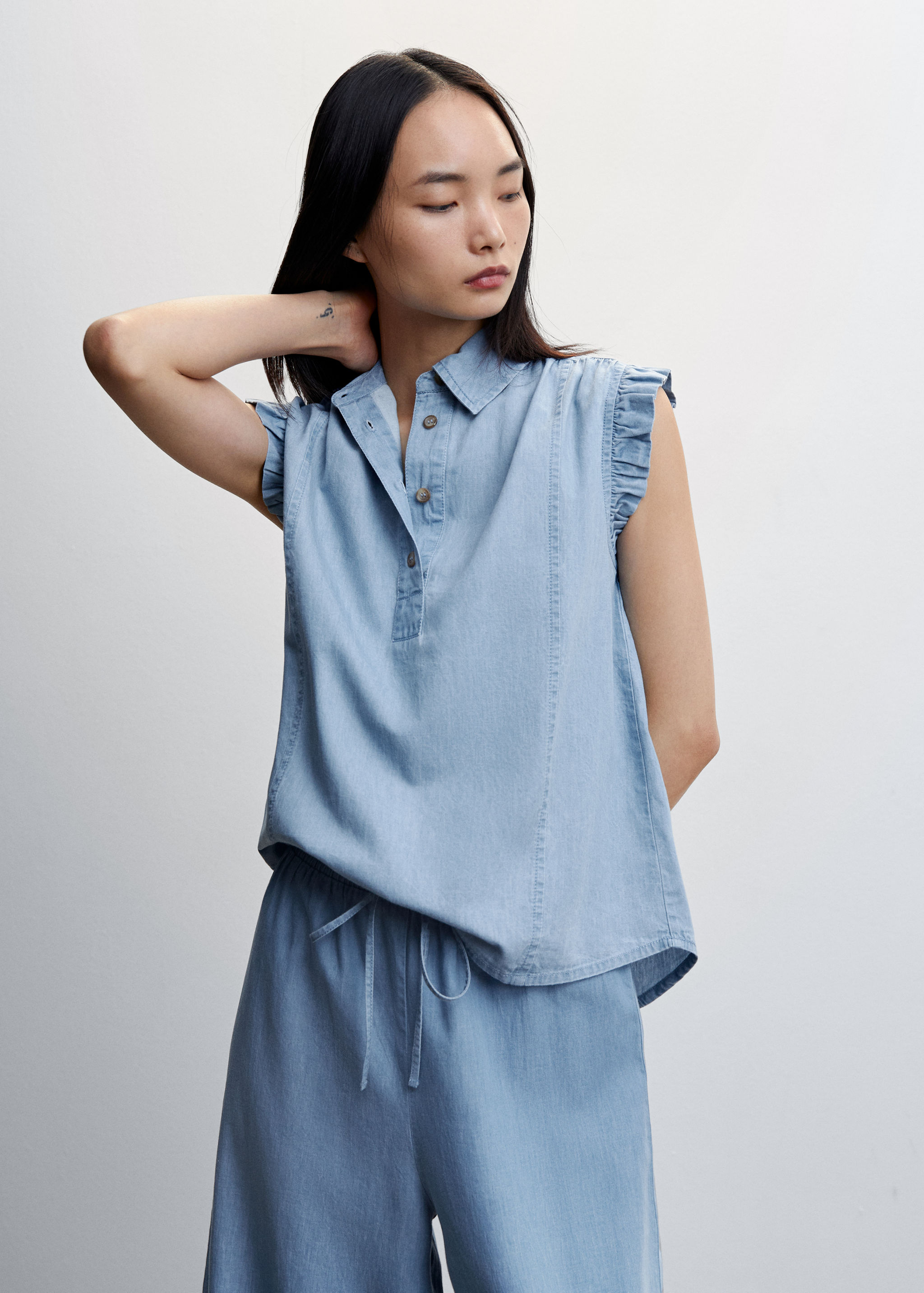 Pantalons culotte cotó Tencel - Detall de l'article 1