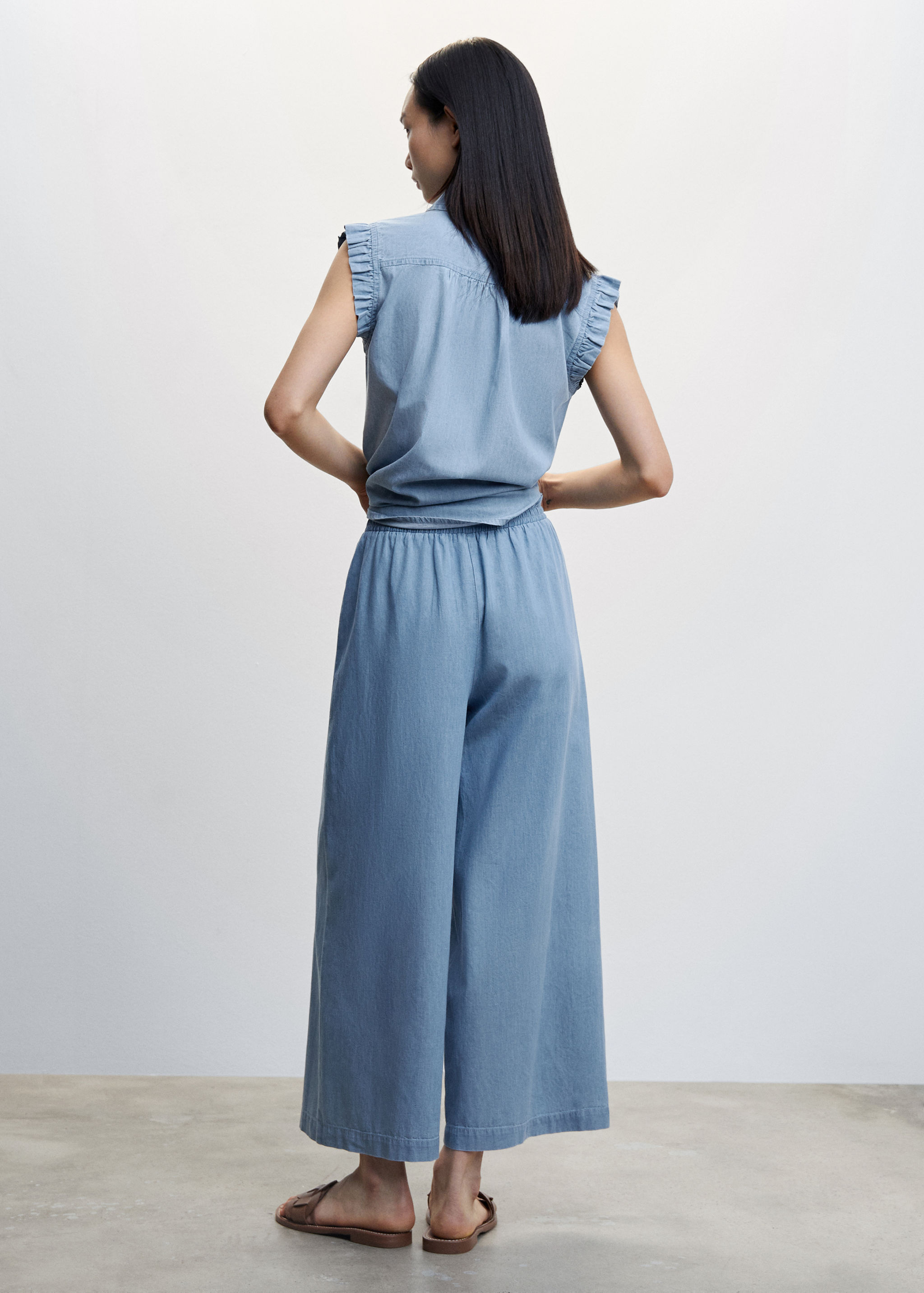 Pantalons culotte cotó Tencel - Revers de l'article