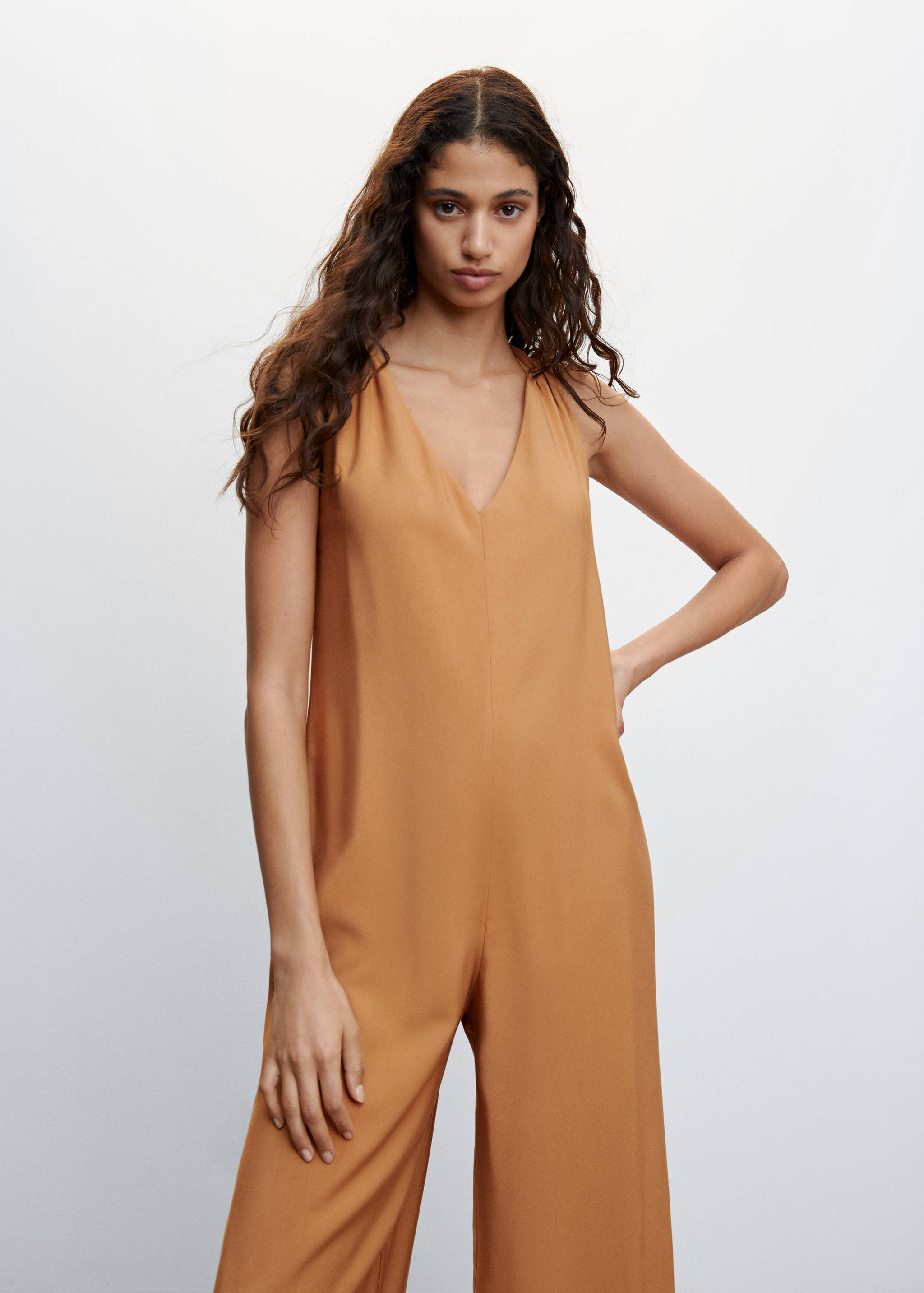 Wrap-back short jumpsuit - Medium plane