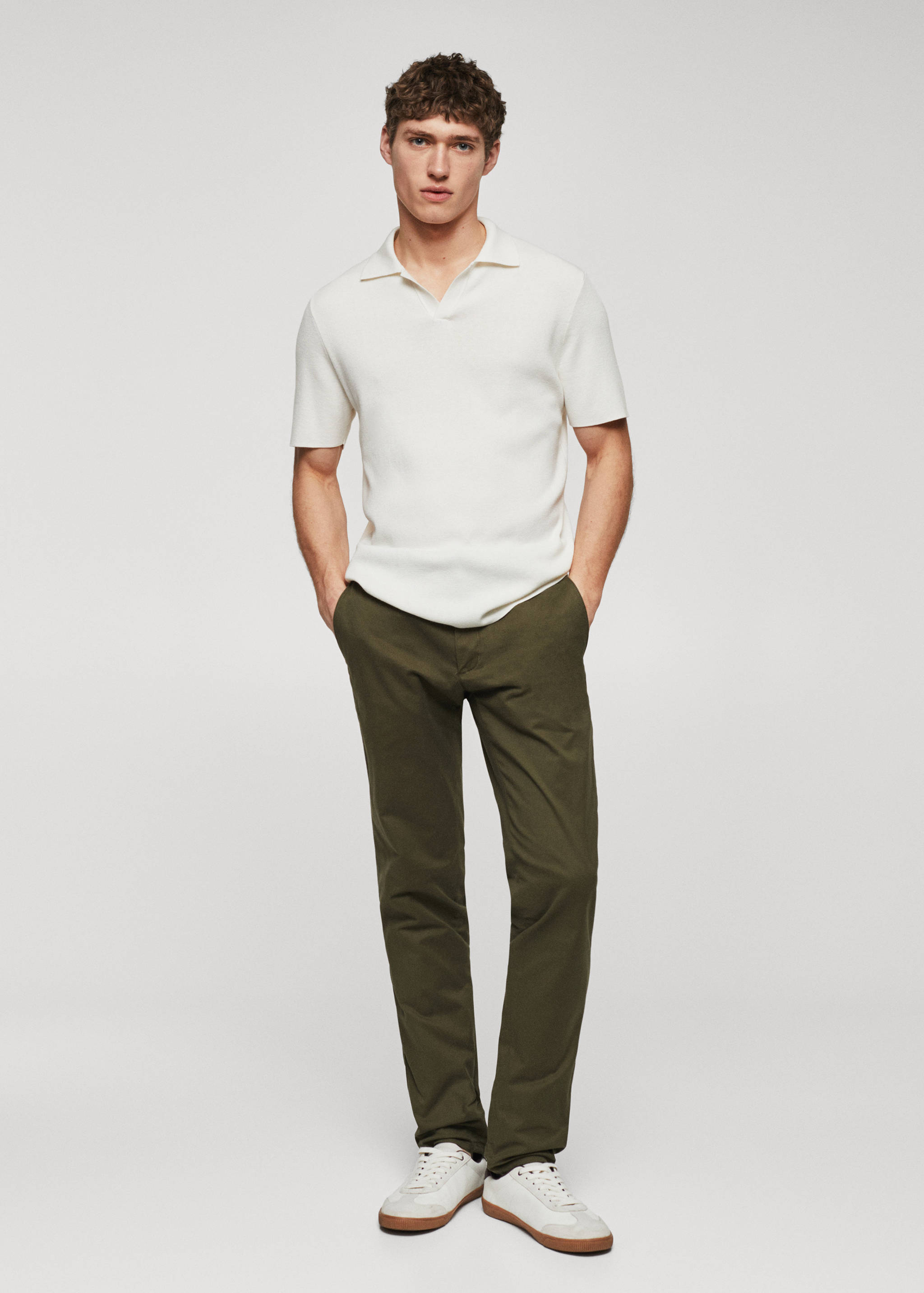 Keprové kalhoty chino slim fit - Celkový náhled