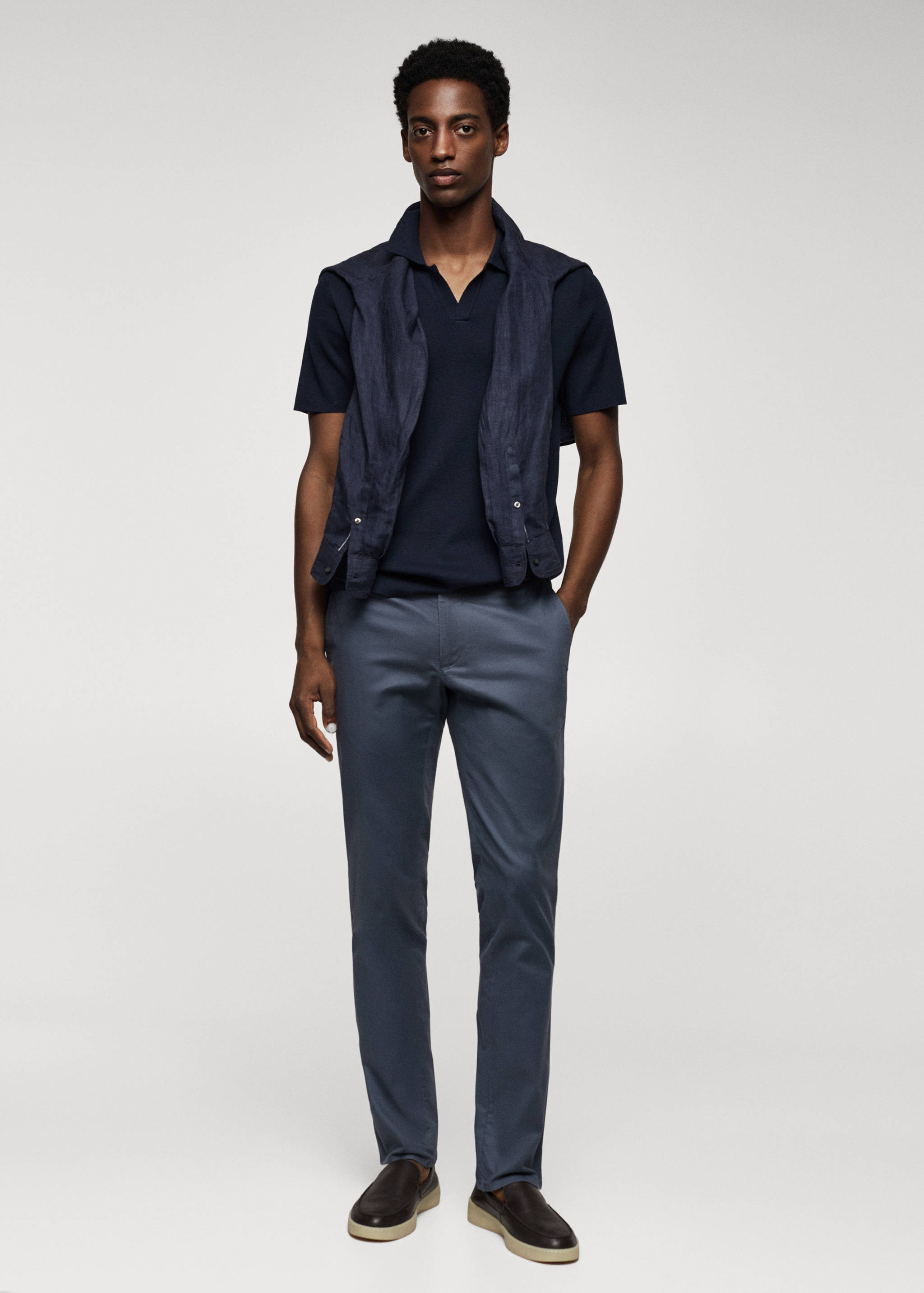 Keprové kalhoty chino slim fit - Celkový náhled