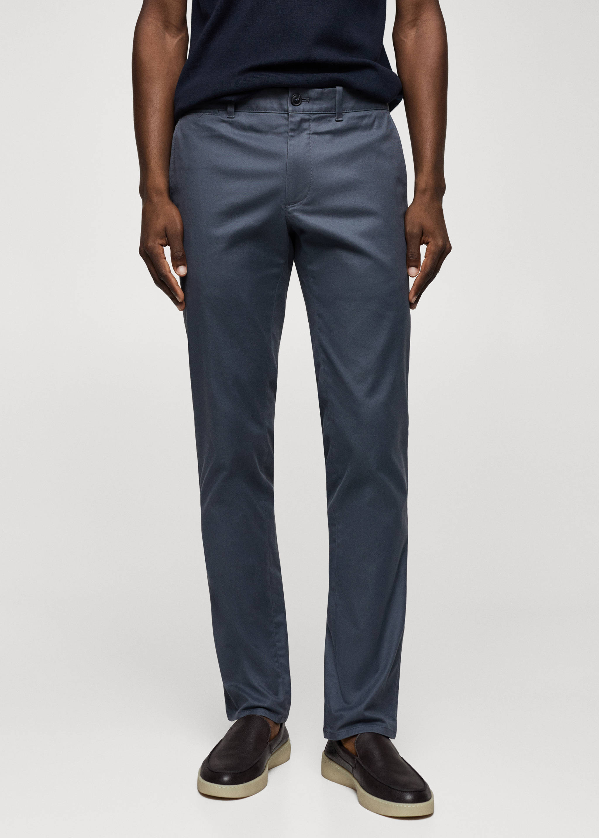 Keprové kalhoty chino slim fit - Náhled ve středové rovině