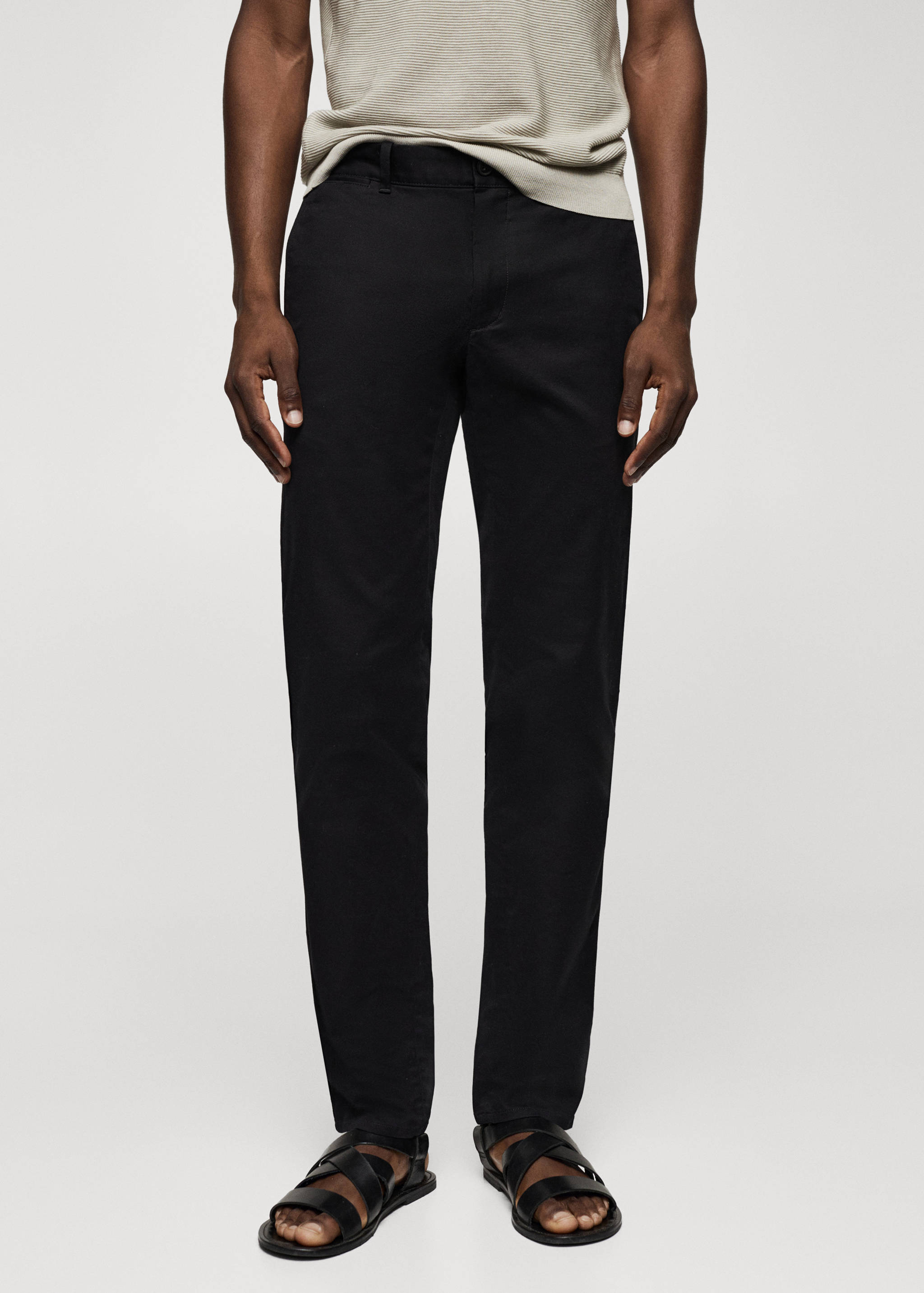 Keprové kalhoty chino slim fit - Náhled ve středové rovině