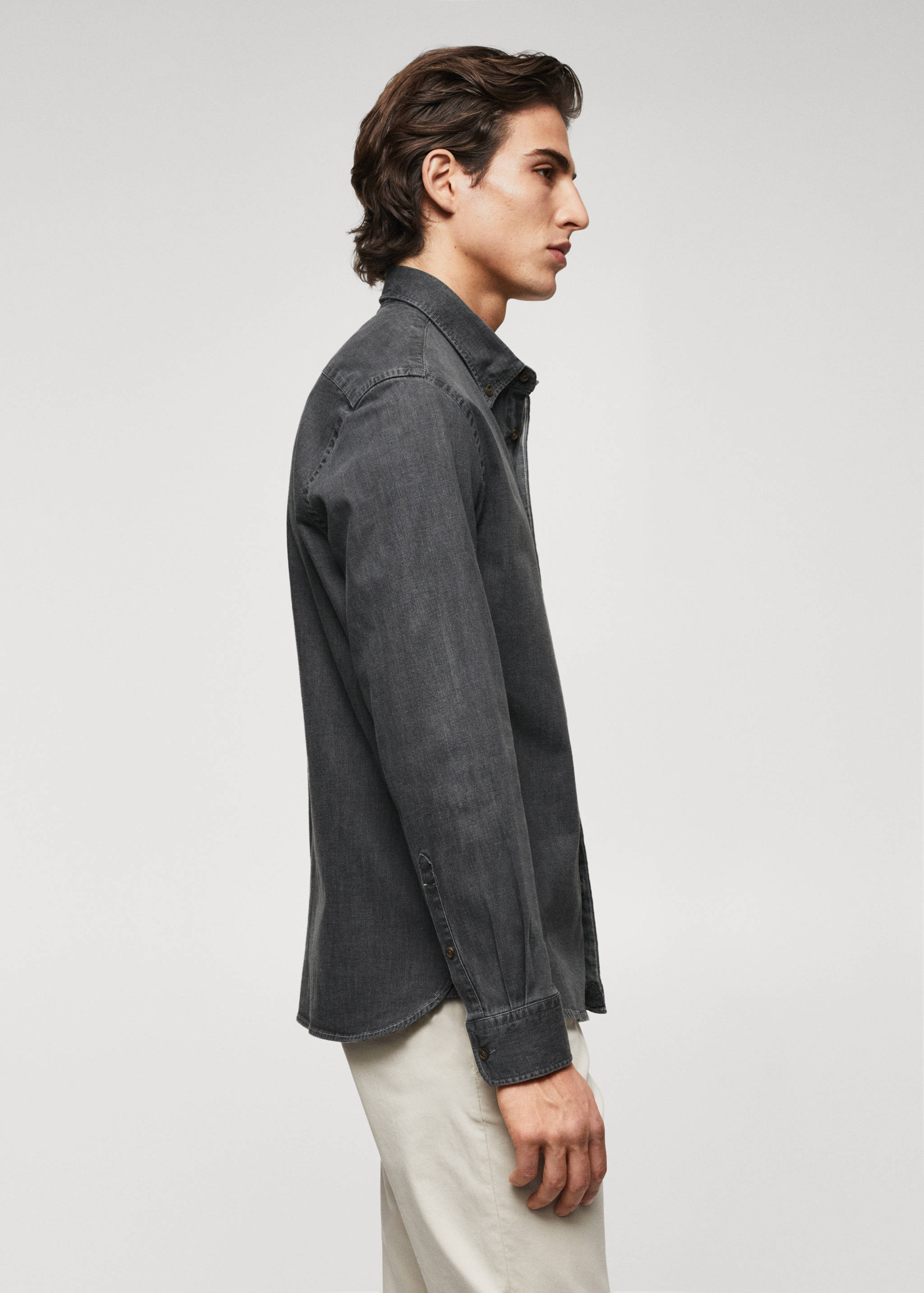 Slim-fit denim shirt - Details of the article 6