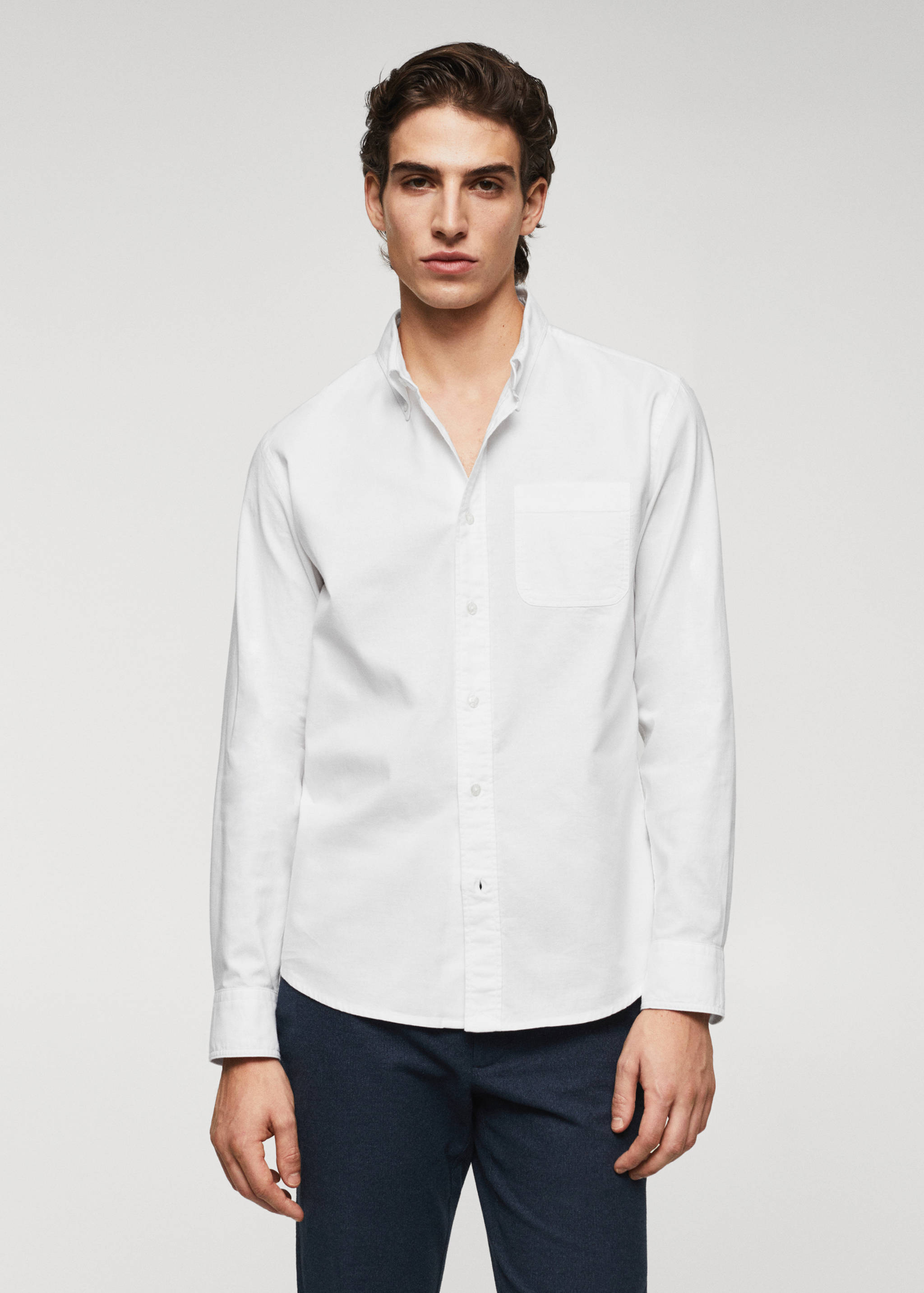 Regular fit Oxford cotton shirt - Medium plane