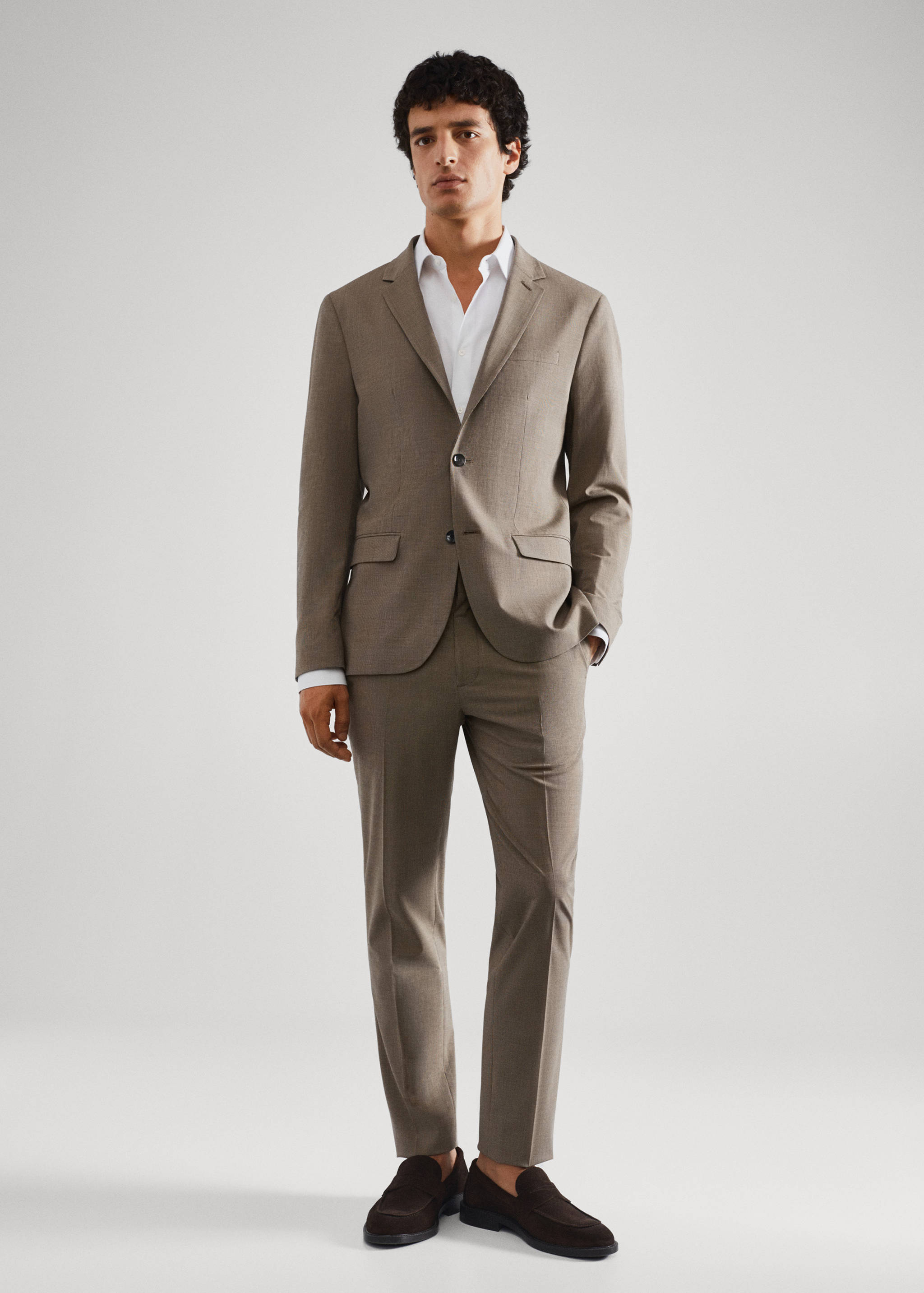 Chemise costume slim fit coton stretch - Plan général