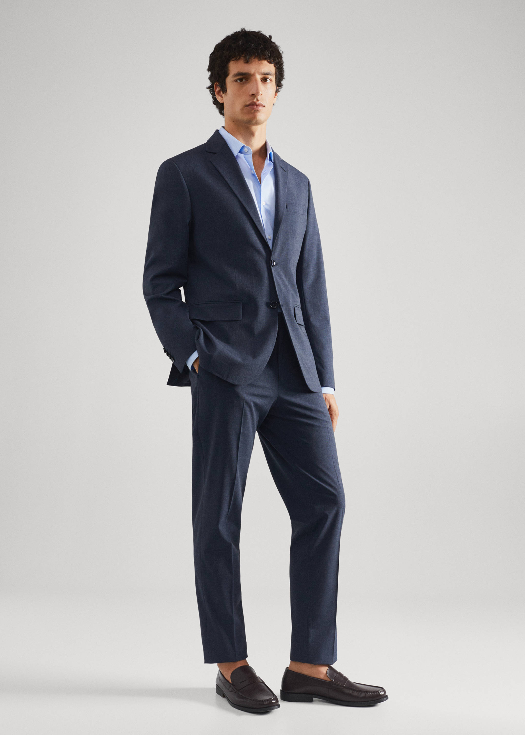 Chemise costume slim fit coton stretch - Plan général