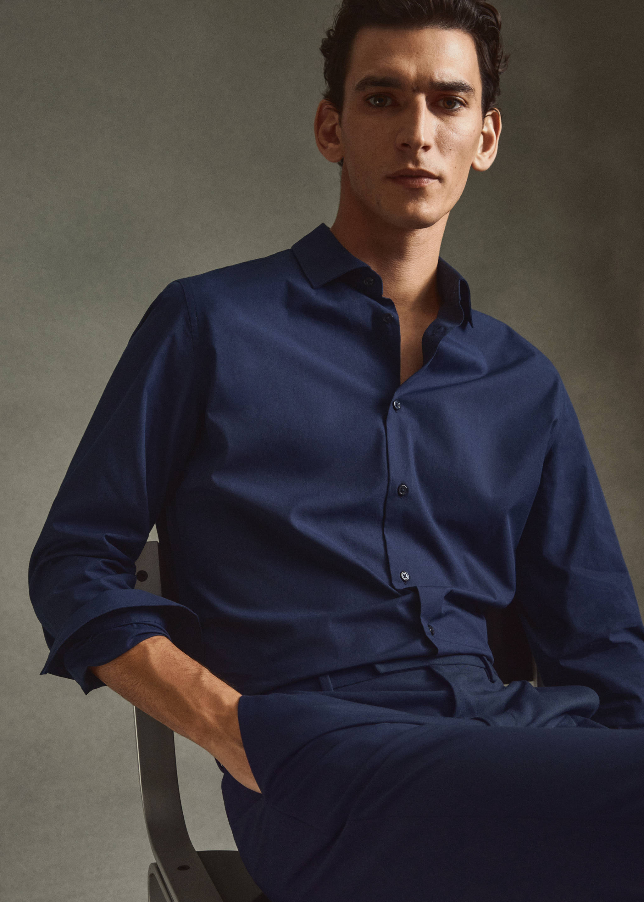 Chemise costume slim fit coton stretch - Détail de l'article 5