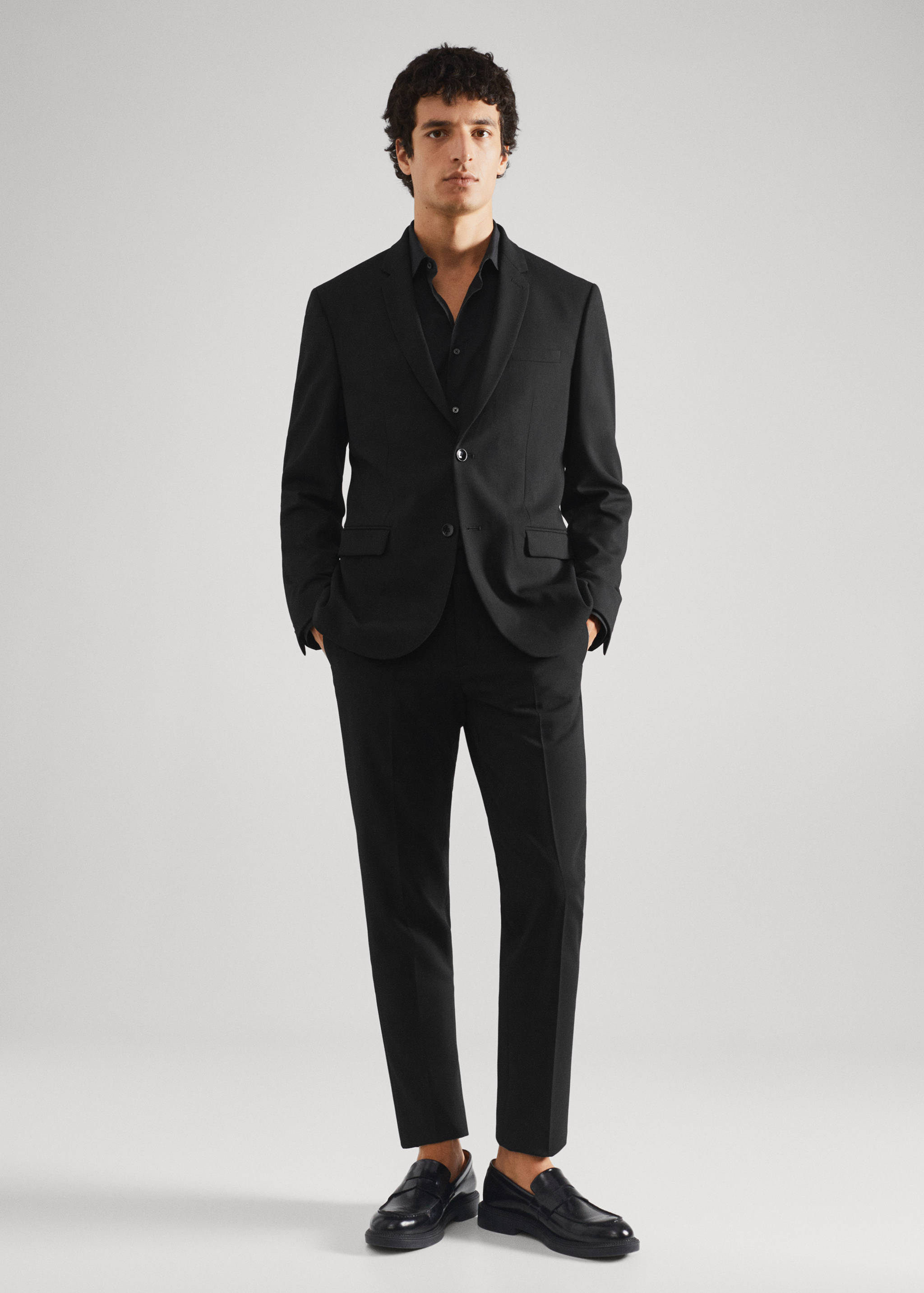 Chemise costume slim fit coton stretch - Plan général