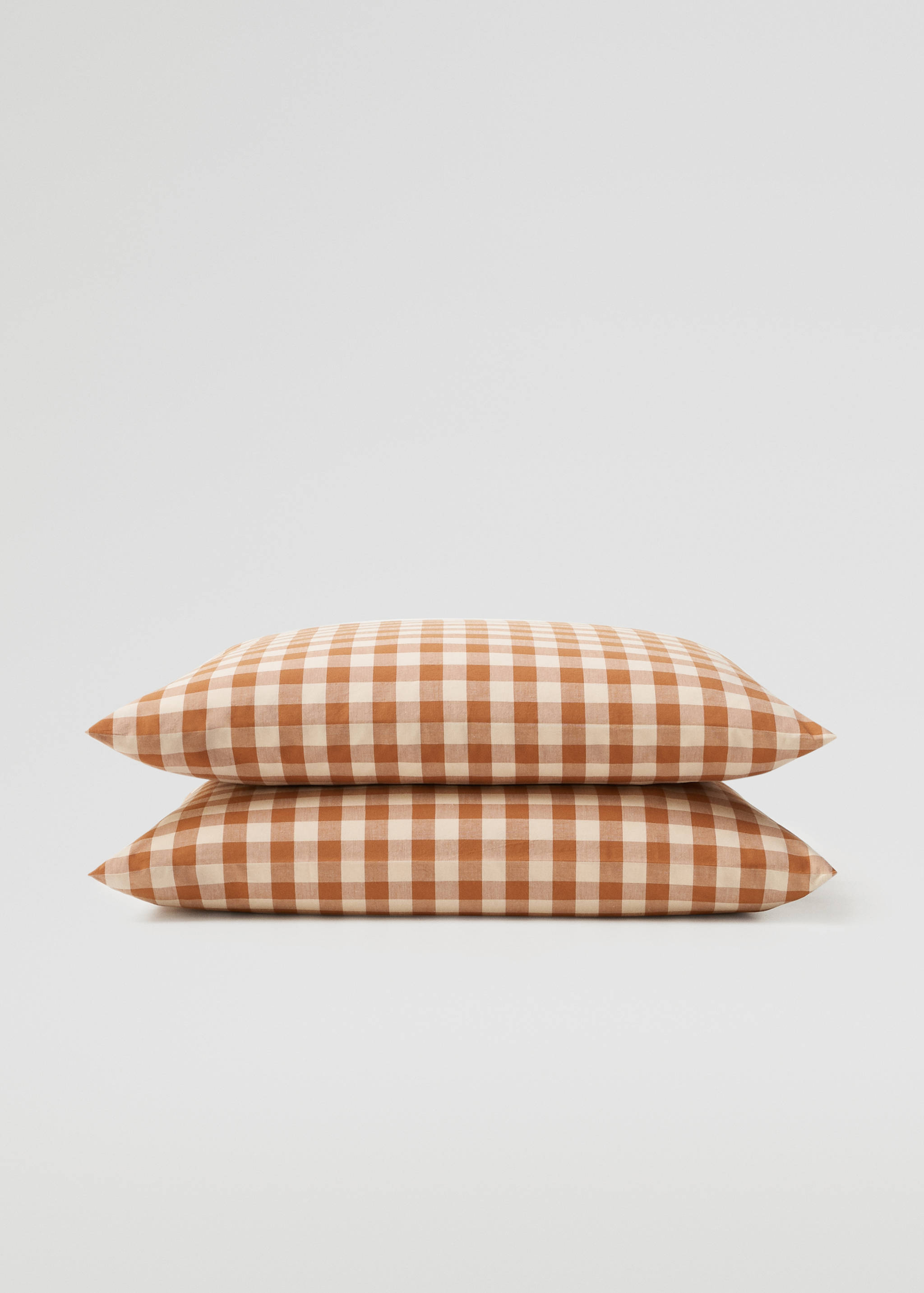 100% cotton gingham check cushion covers 60x60cm (Pack of 2) - Medium plane