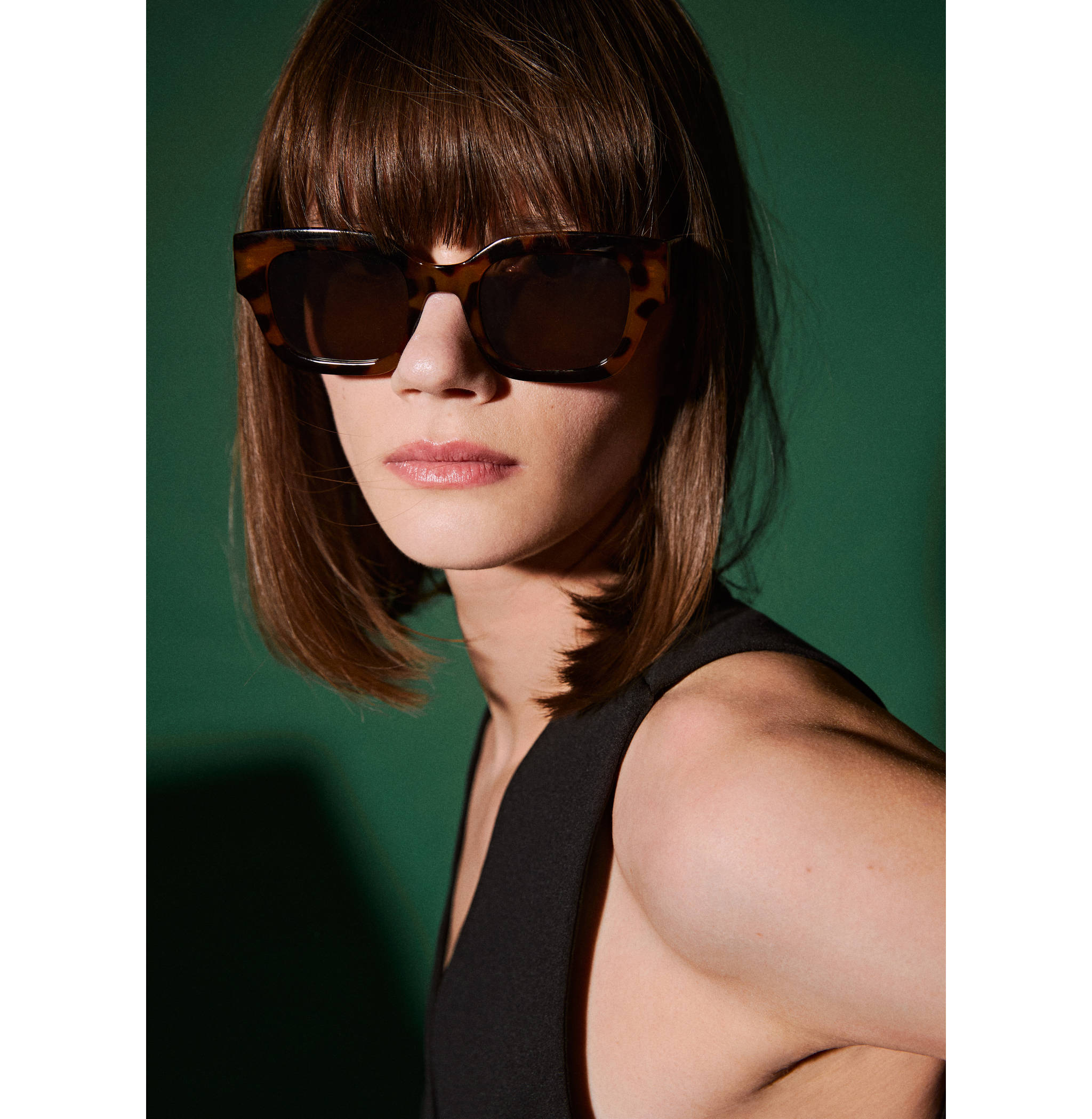 Sonnenbrille mit viereckiger Brillenfassung - Allgemeine Ansicht