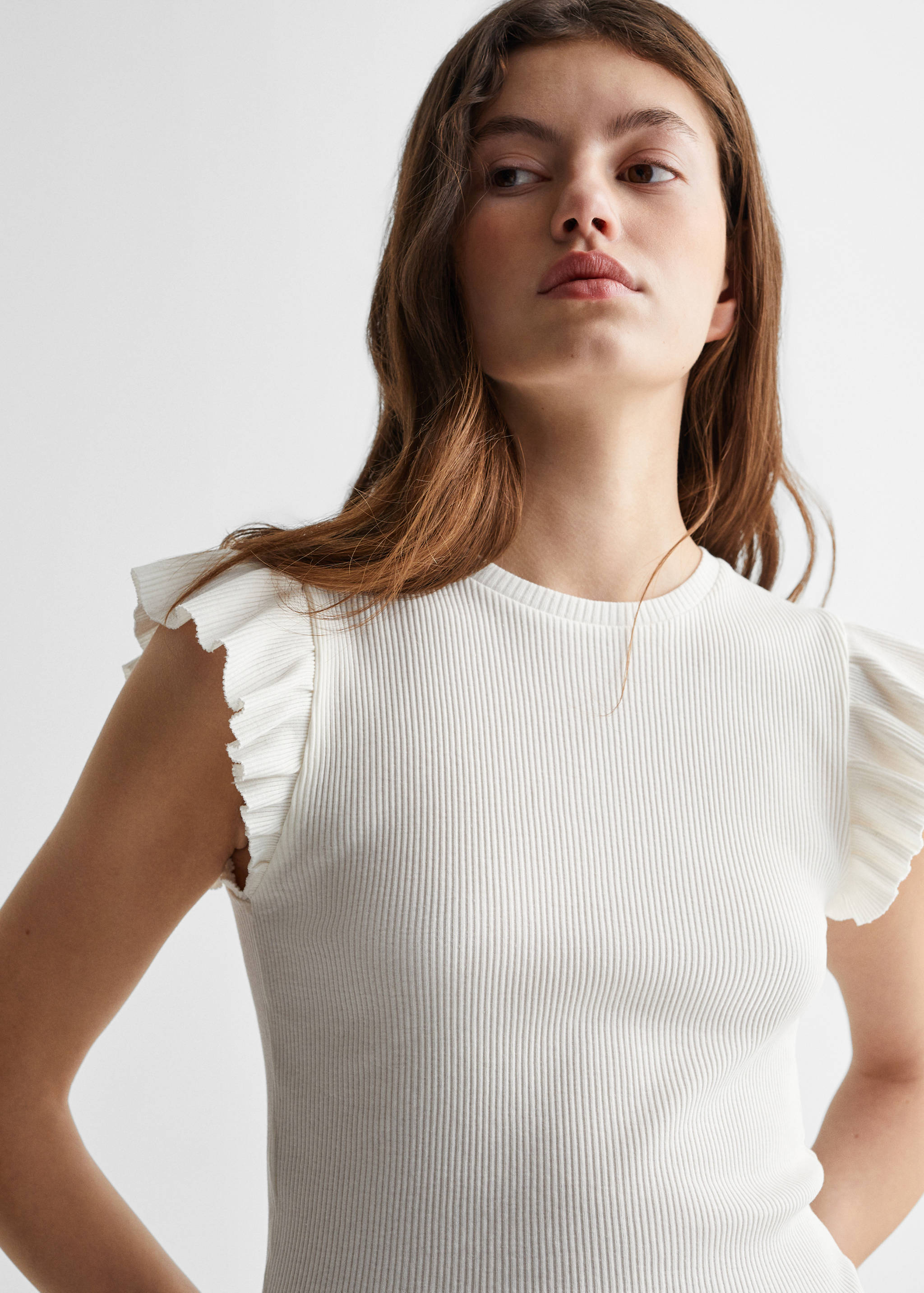Ruffled detail T-shirt - Details of the article 1
