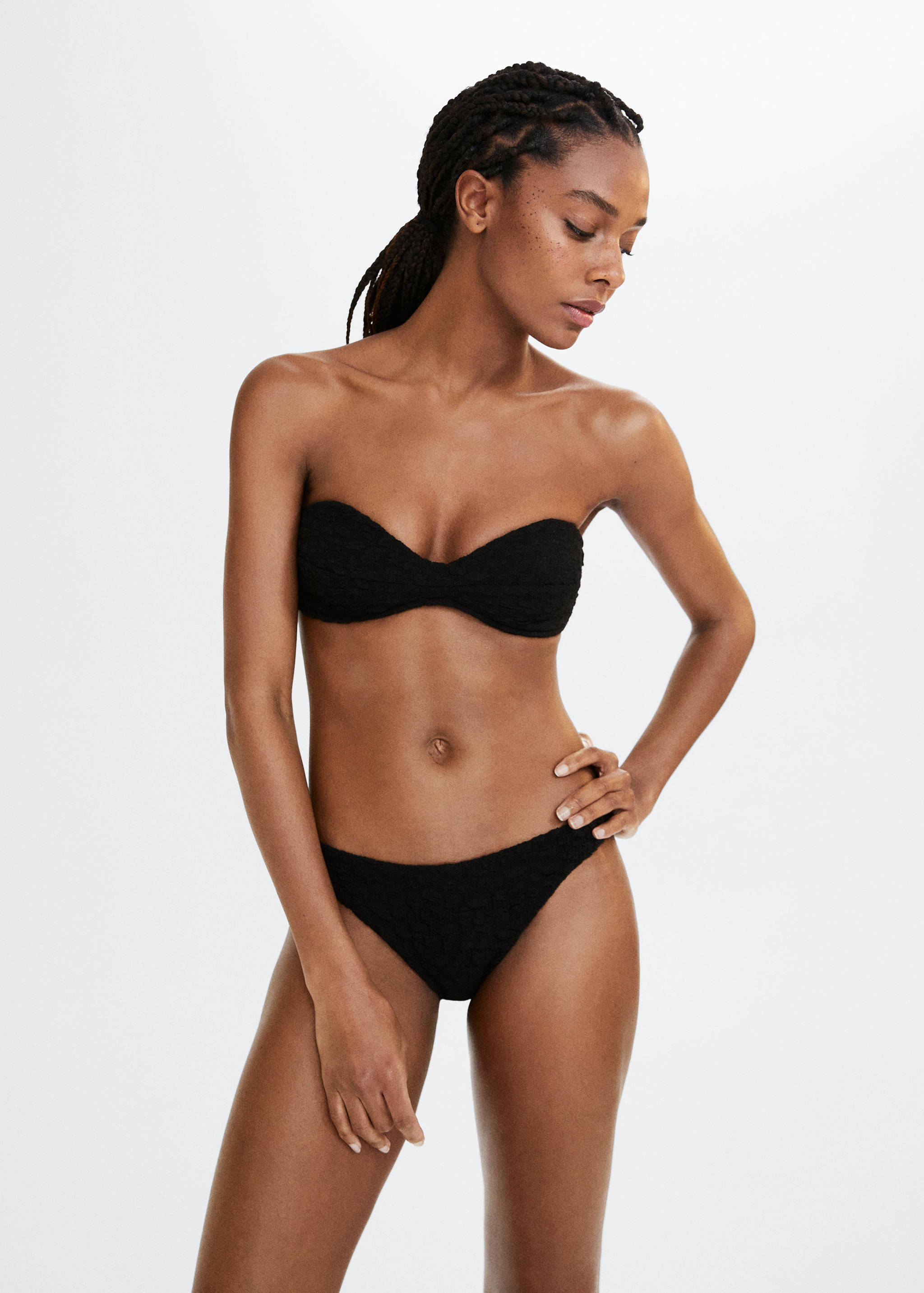 Classic textured bikini bottoms - Medium plane