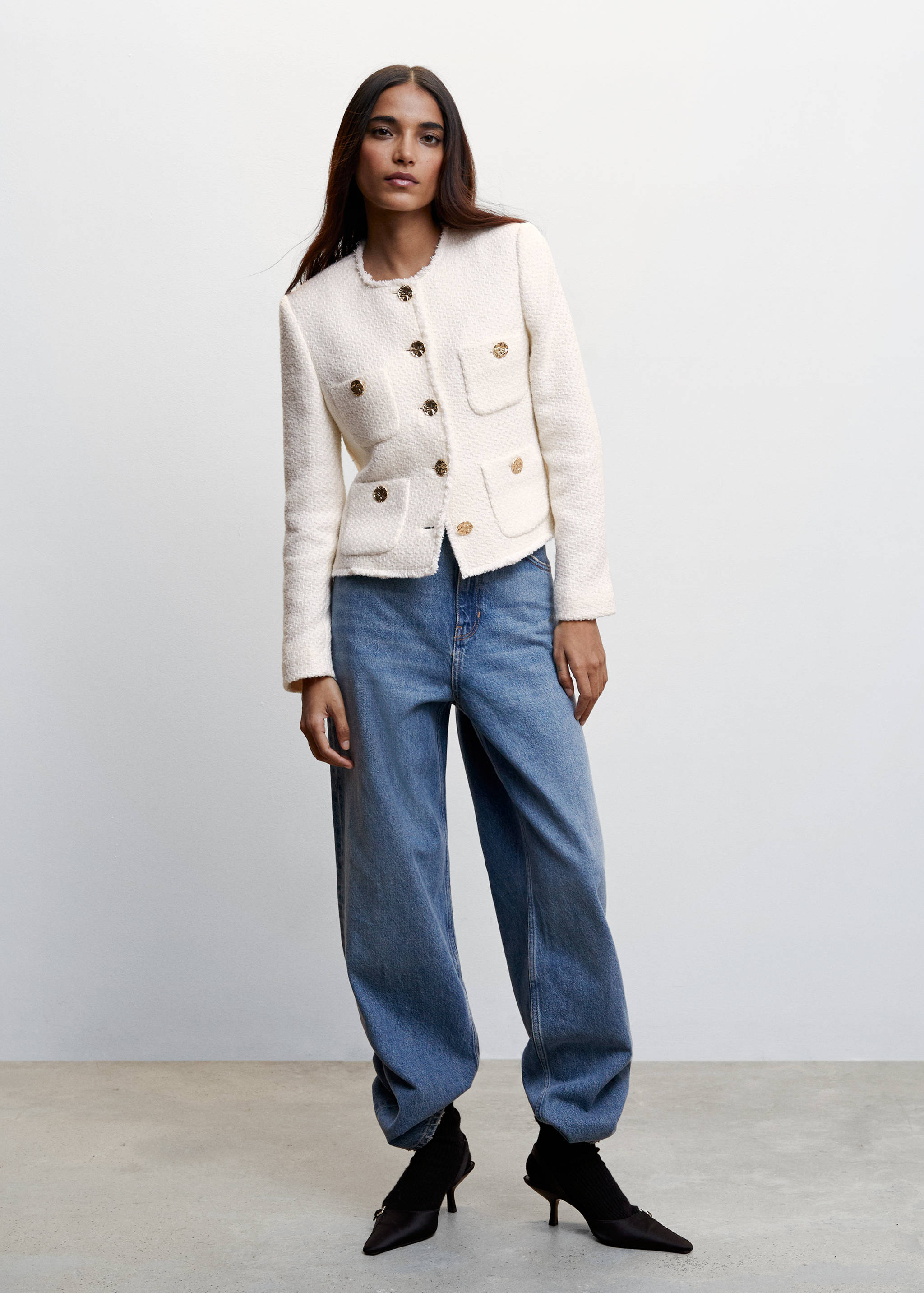 Tweed-Jacke mit Taschen - Allgemeine Ansicht