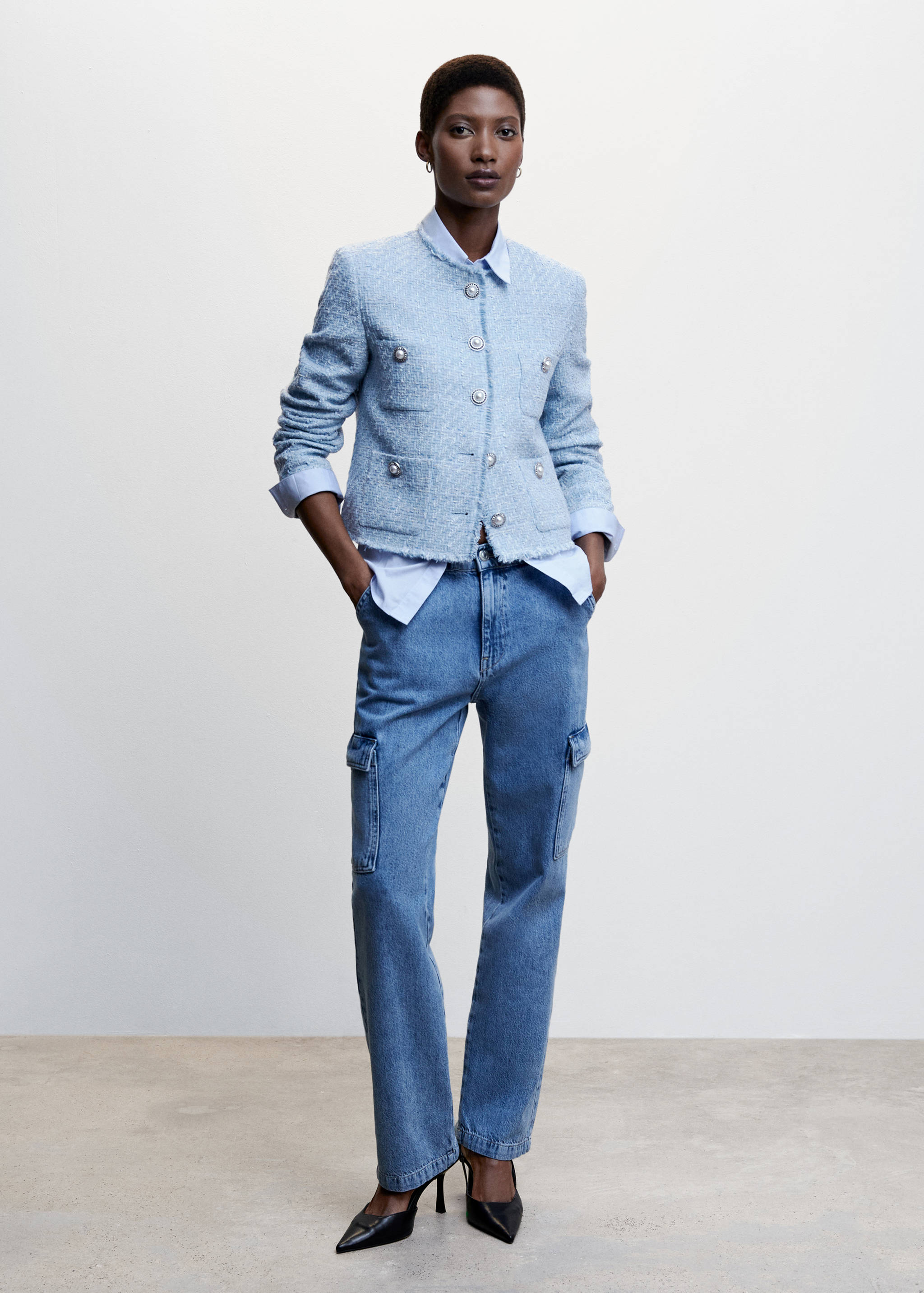 Tweed-Jacke mit Taschen - Allgemeine Ansicht