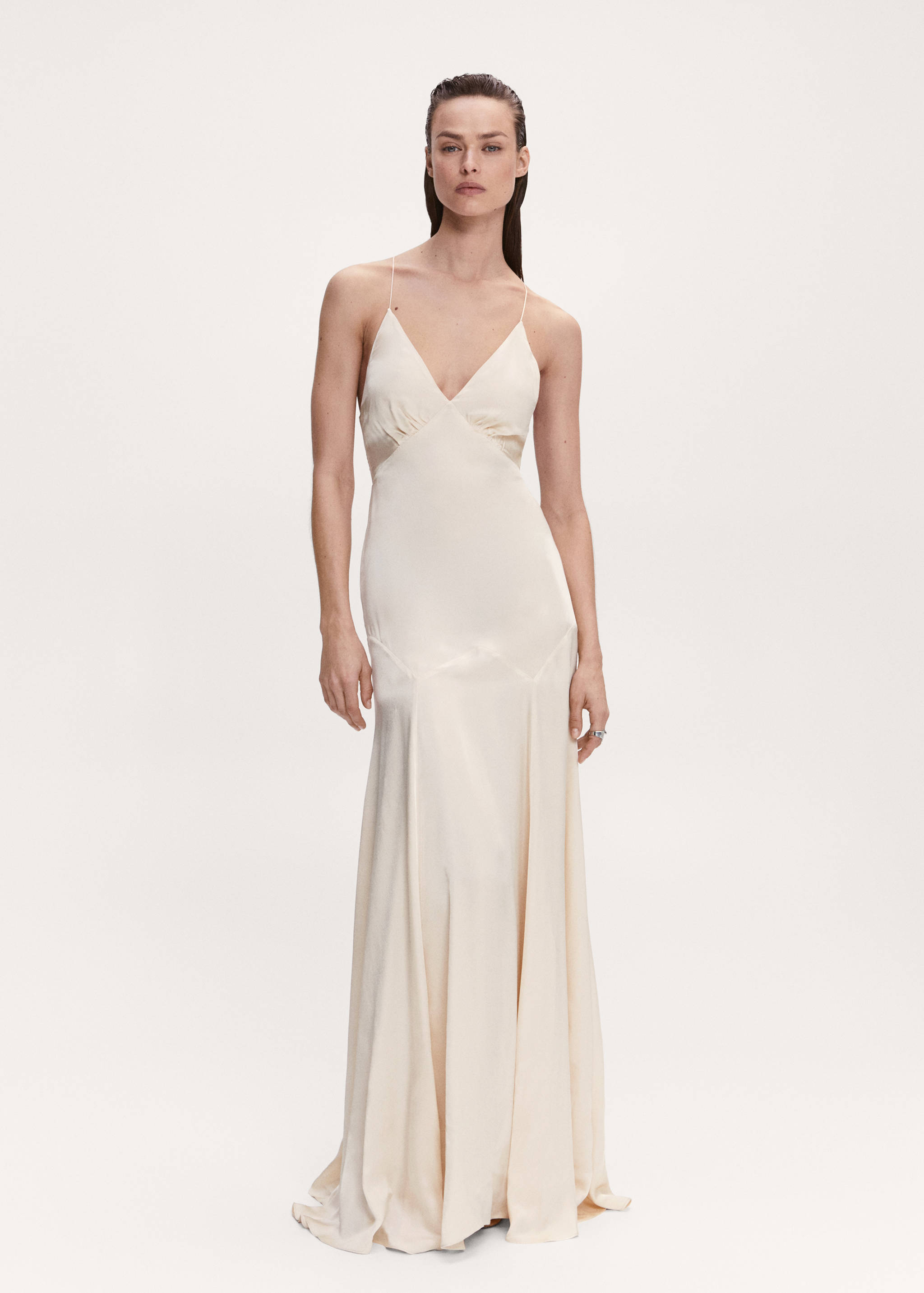 Satin cross-back dress - General plane