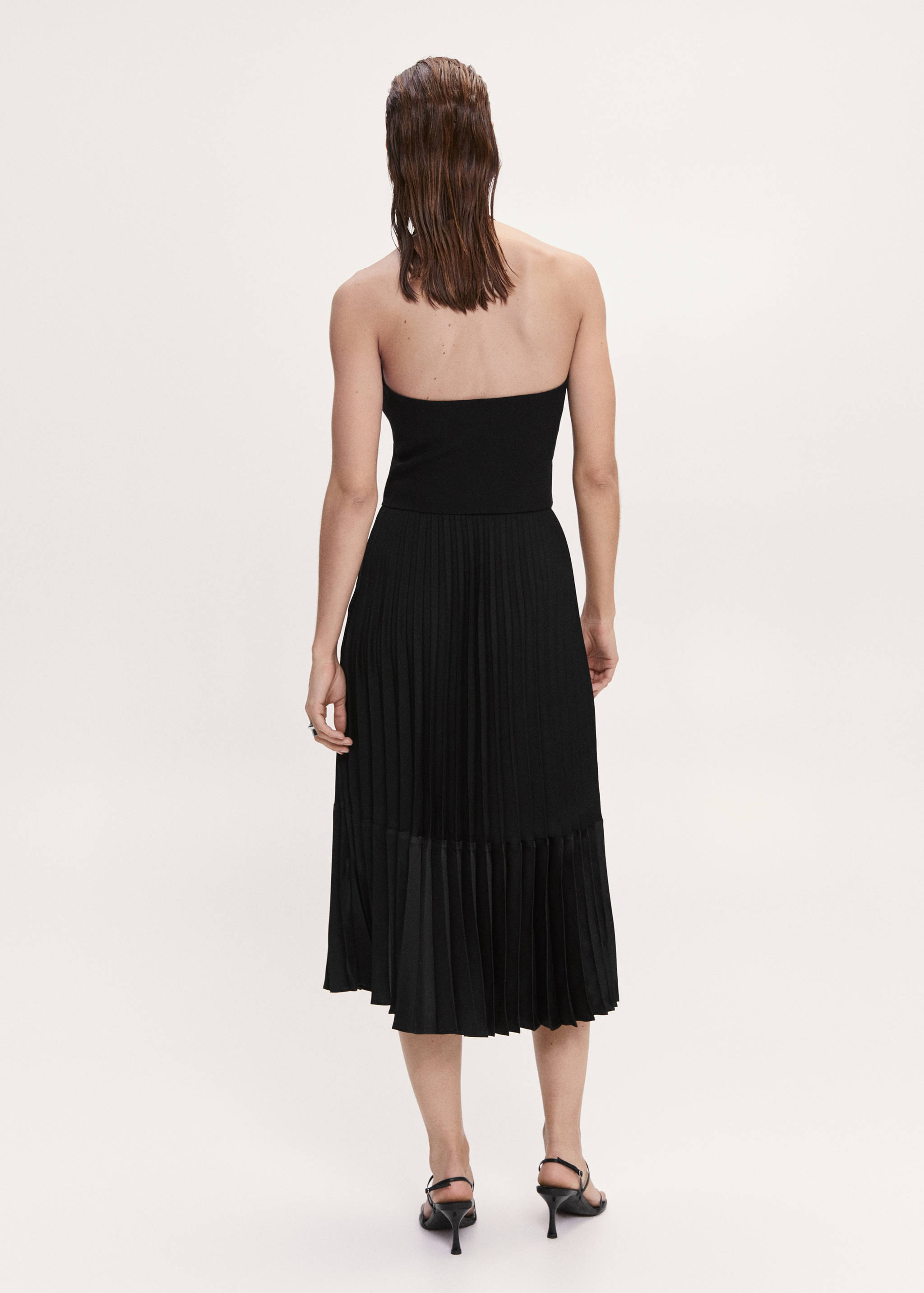 Satin-effect pleated midi-skirt - Reverse of the article