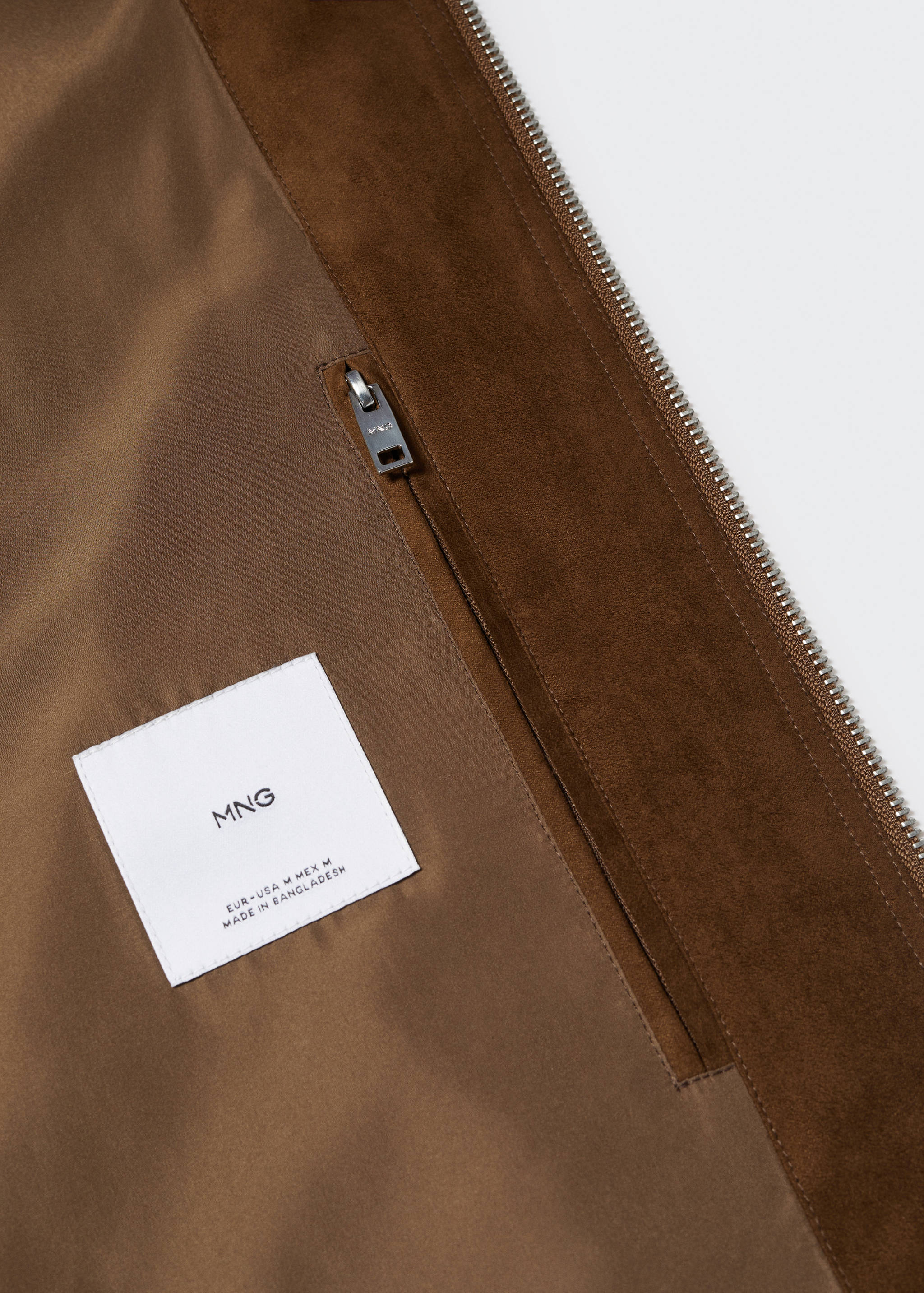 Suede-effect bomber jacket - Details of the article 8