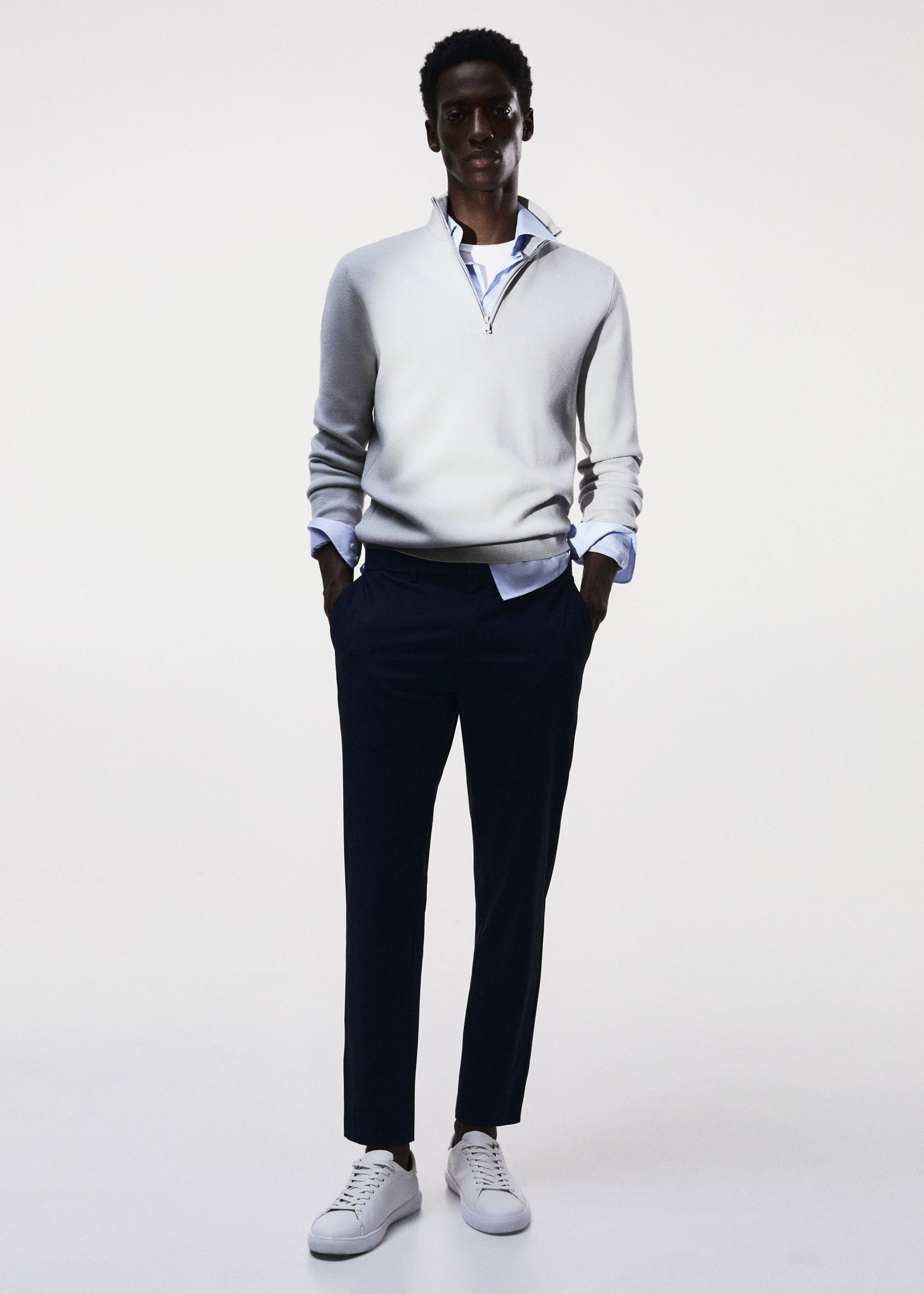 Tapered fit stretch trousers - Details of the article 5