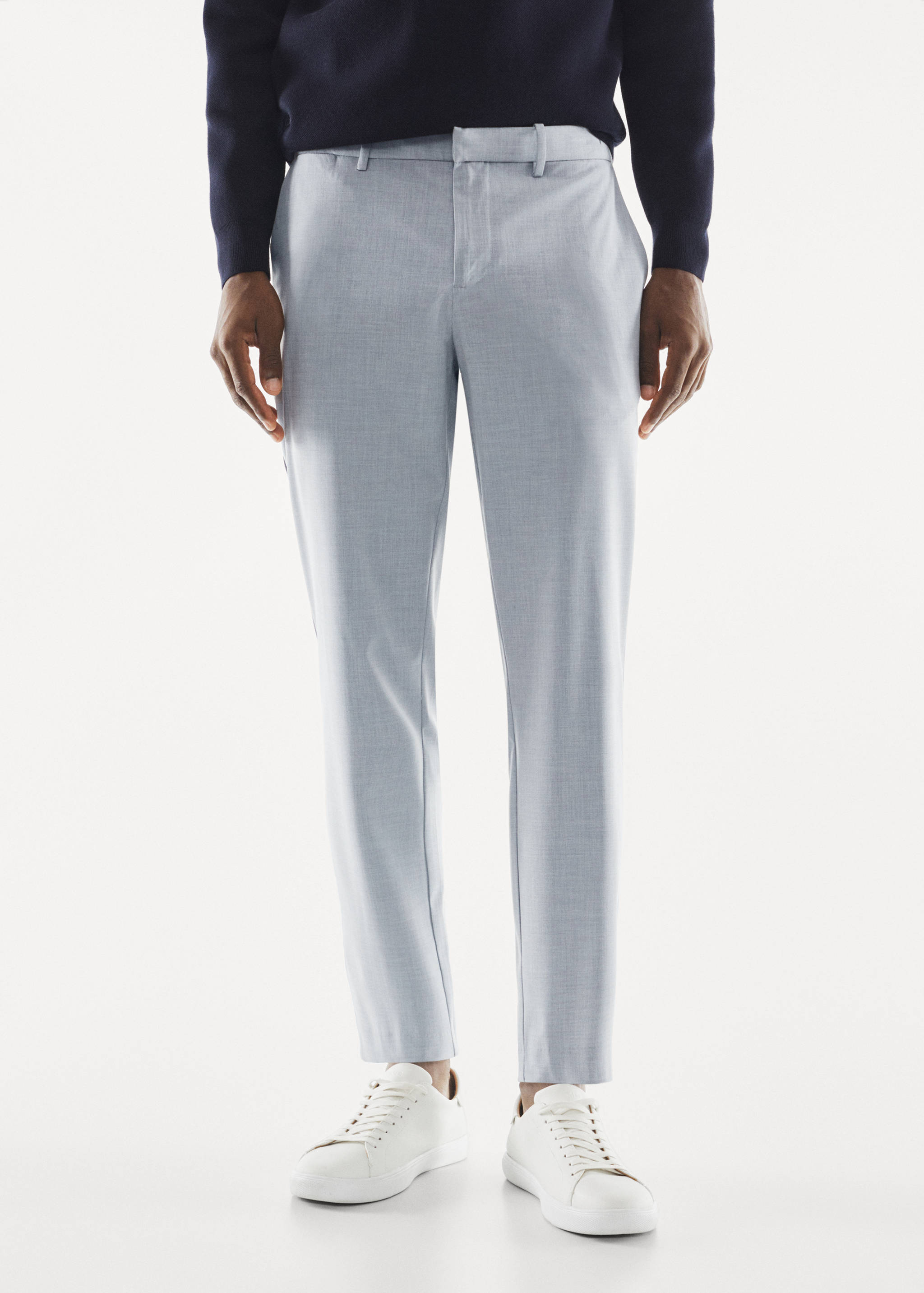 Tapered fit stretch trousers - Medium plane