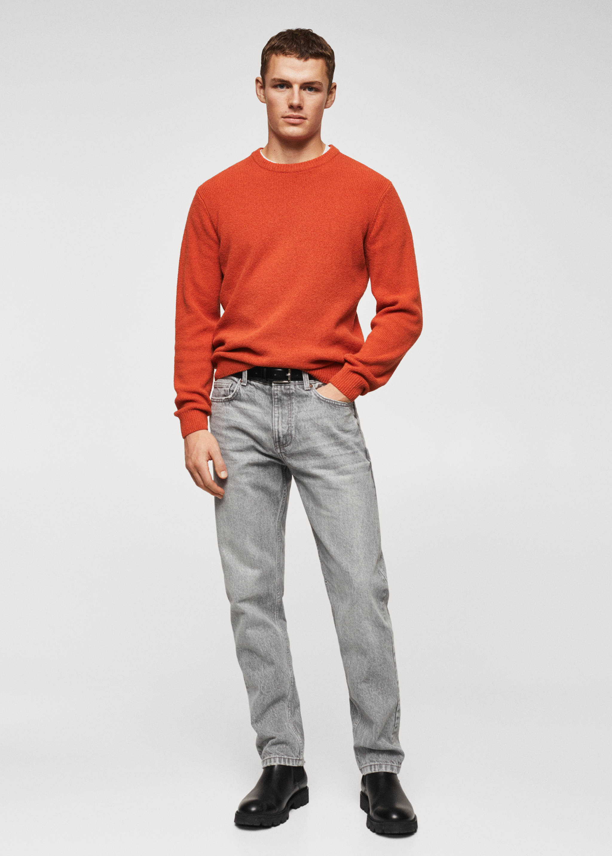 Textured cotton sweater - General plane