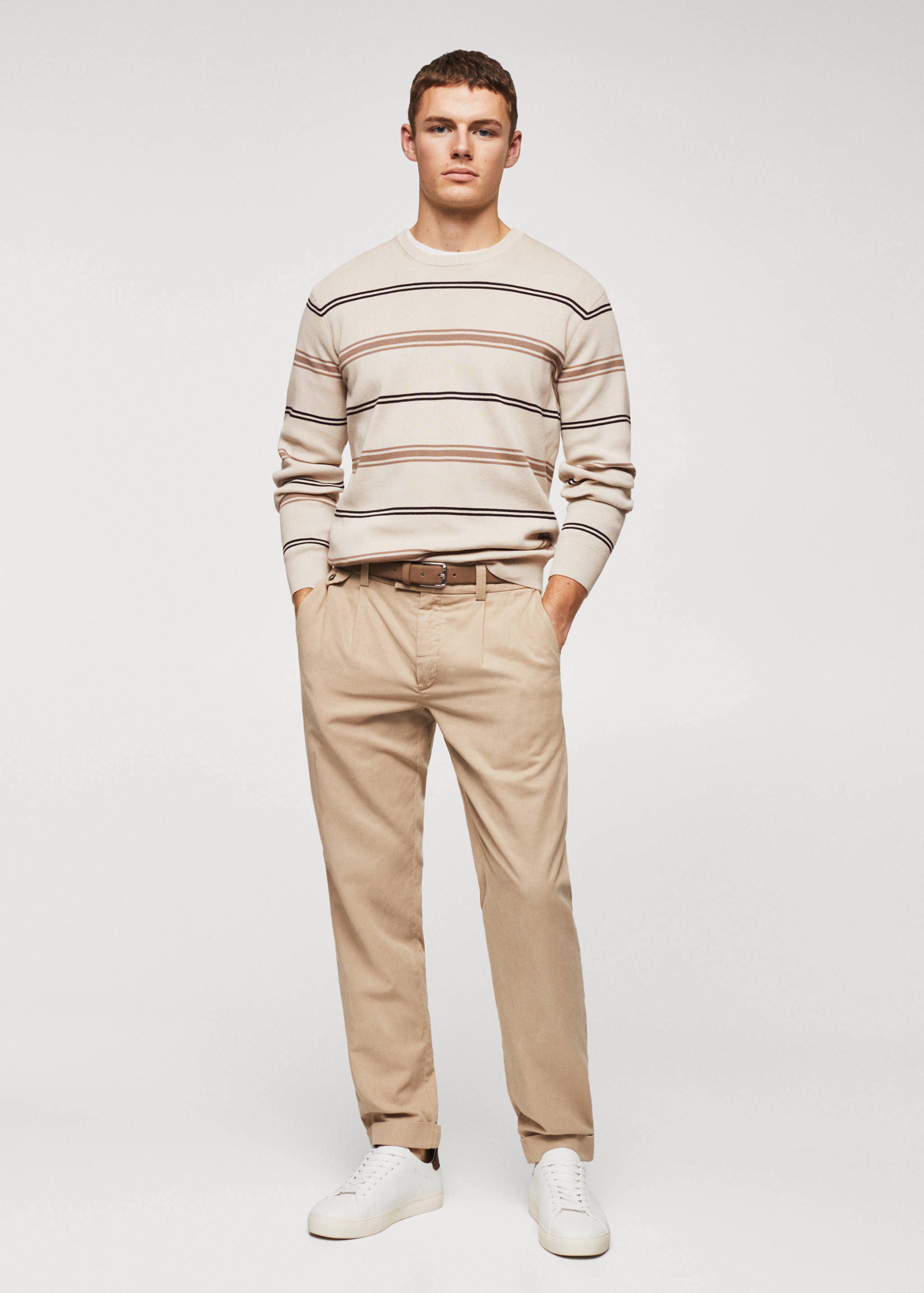 Striped cotton sweater - General plane