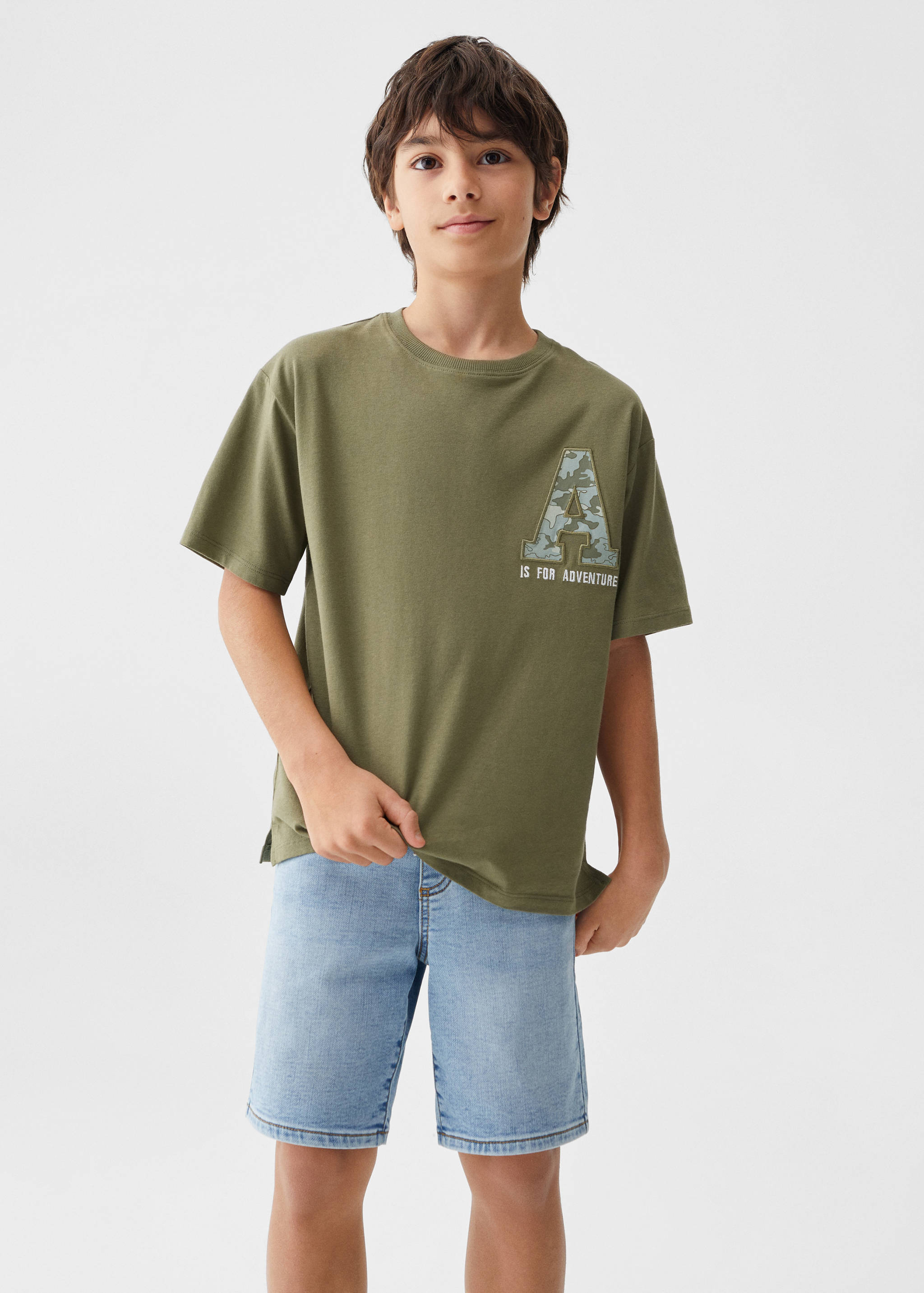 Μπλουζάκι εμπριμέ βαμβακερό - Μεσαίο πλάνο