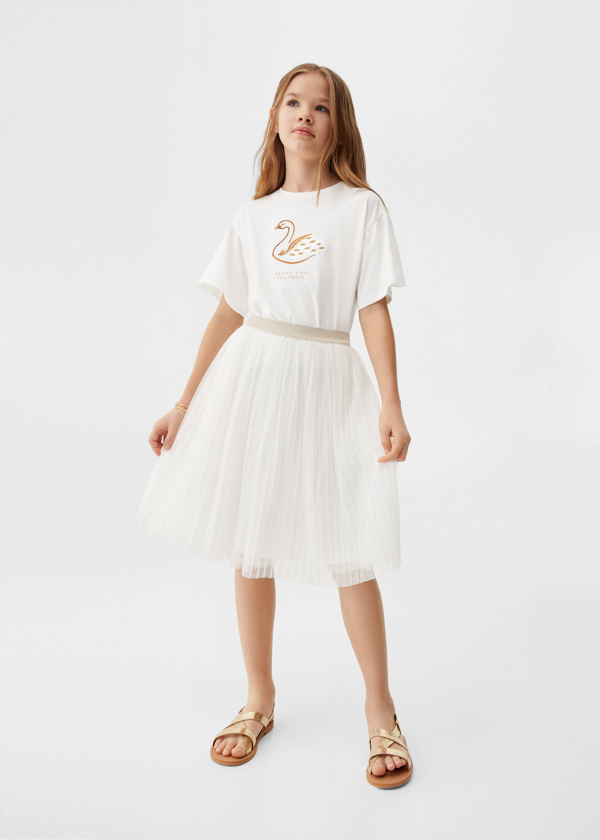 Embroidered detail print t-shirt - General plane