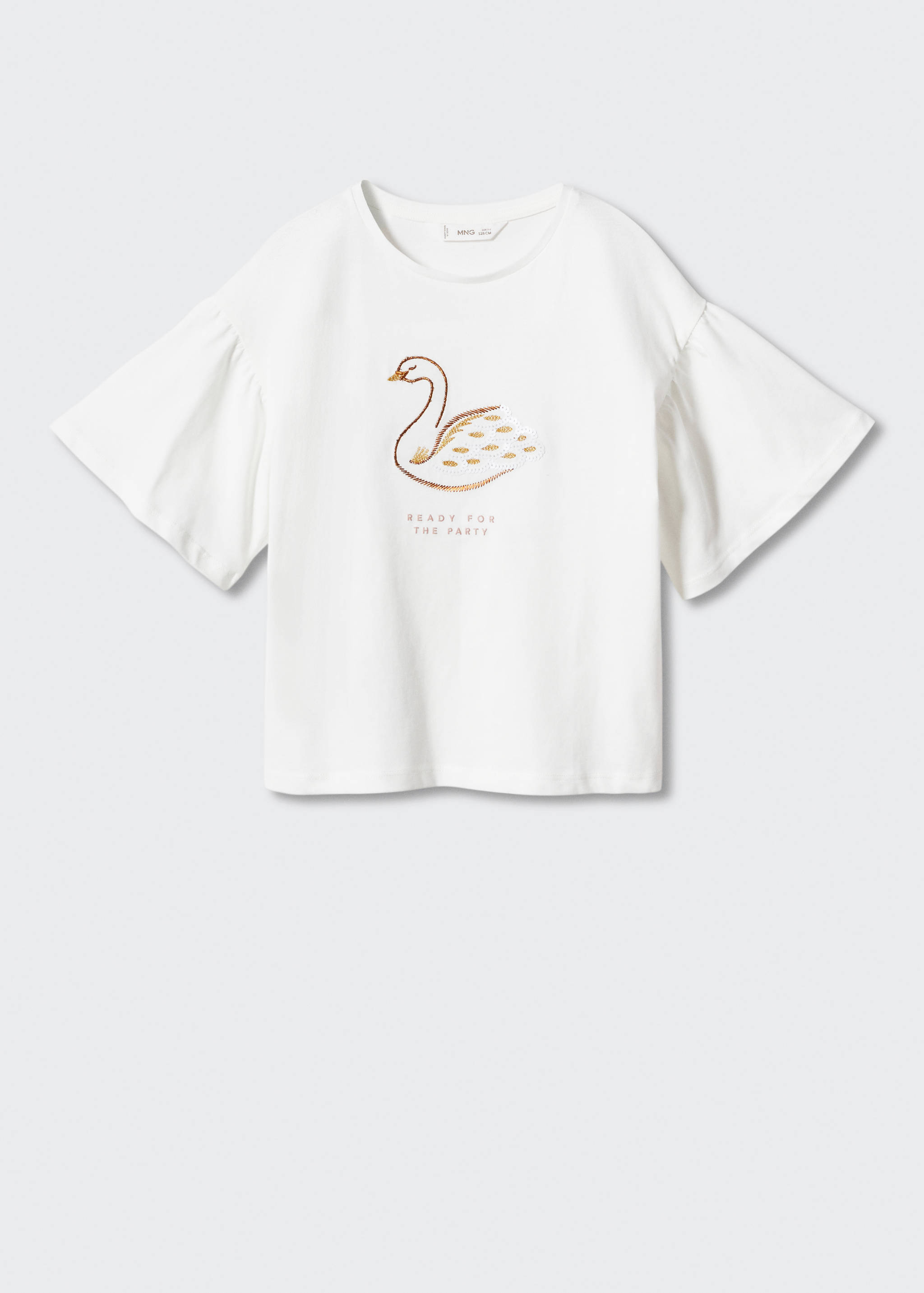 Embroidered detail print t-shirt - Article without model