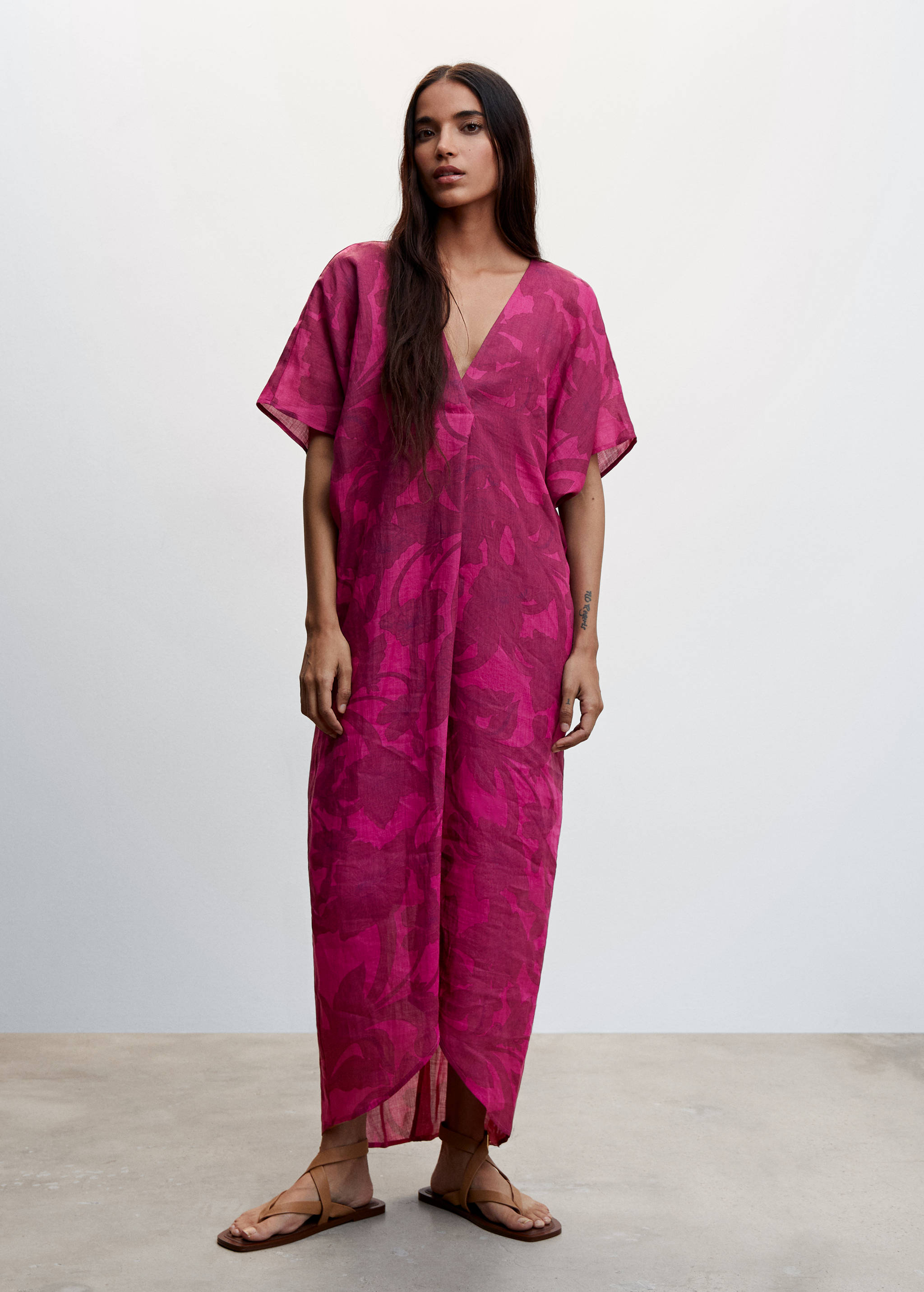 Flower print dress - General plane