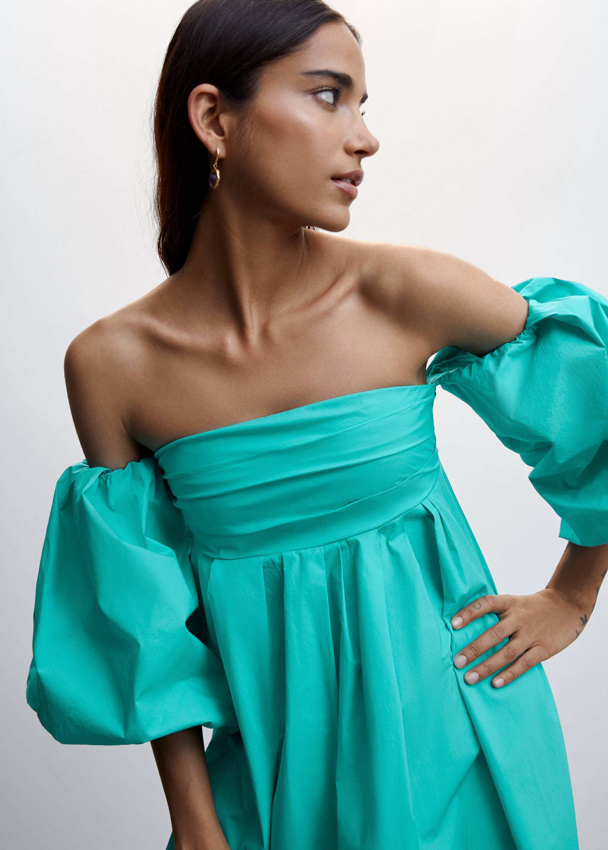 Vestit midi màniga bollada - Detall de l'article 1