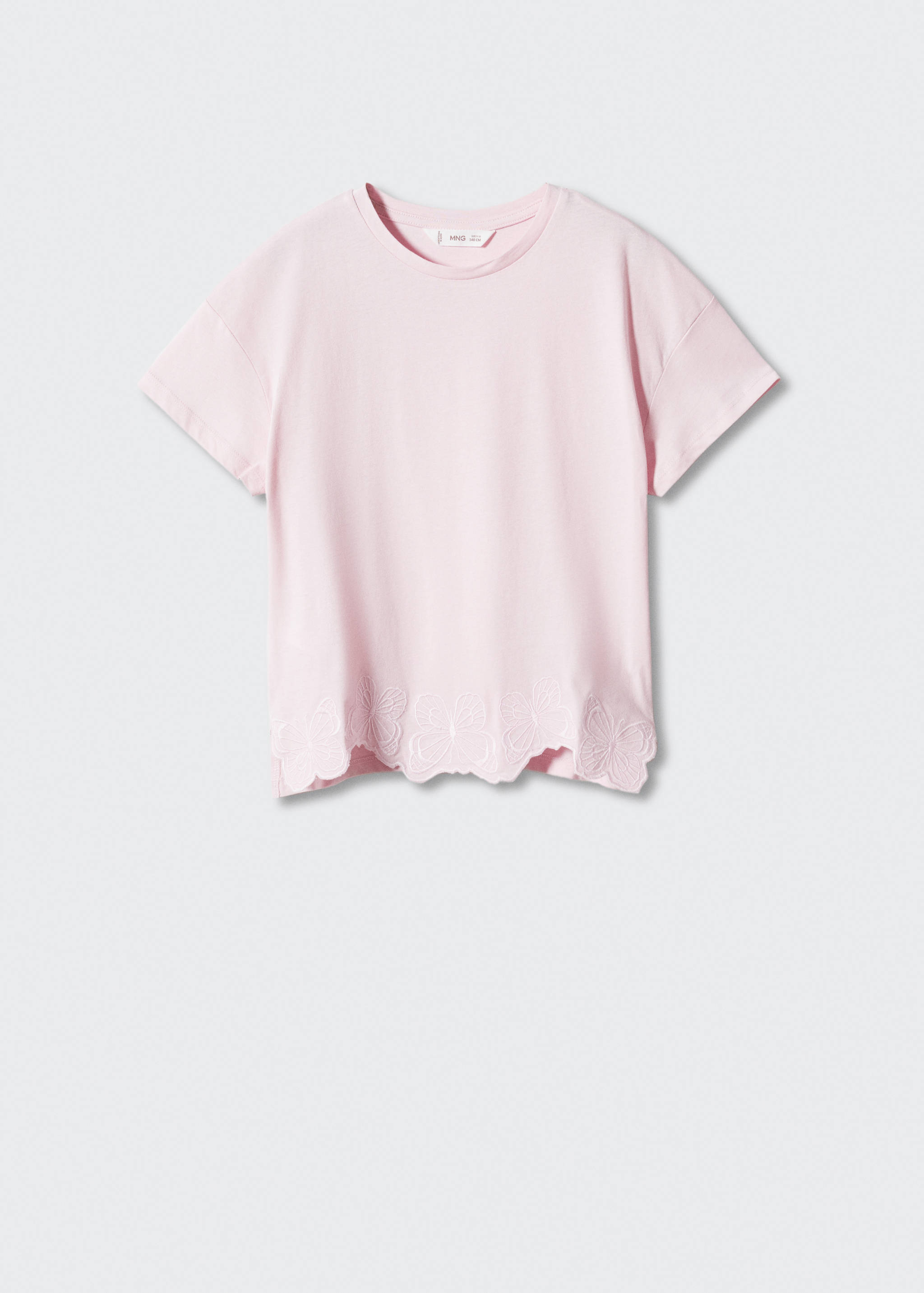 T-shirt med broderade fjärilar - Artikel utan modell