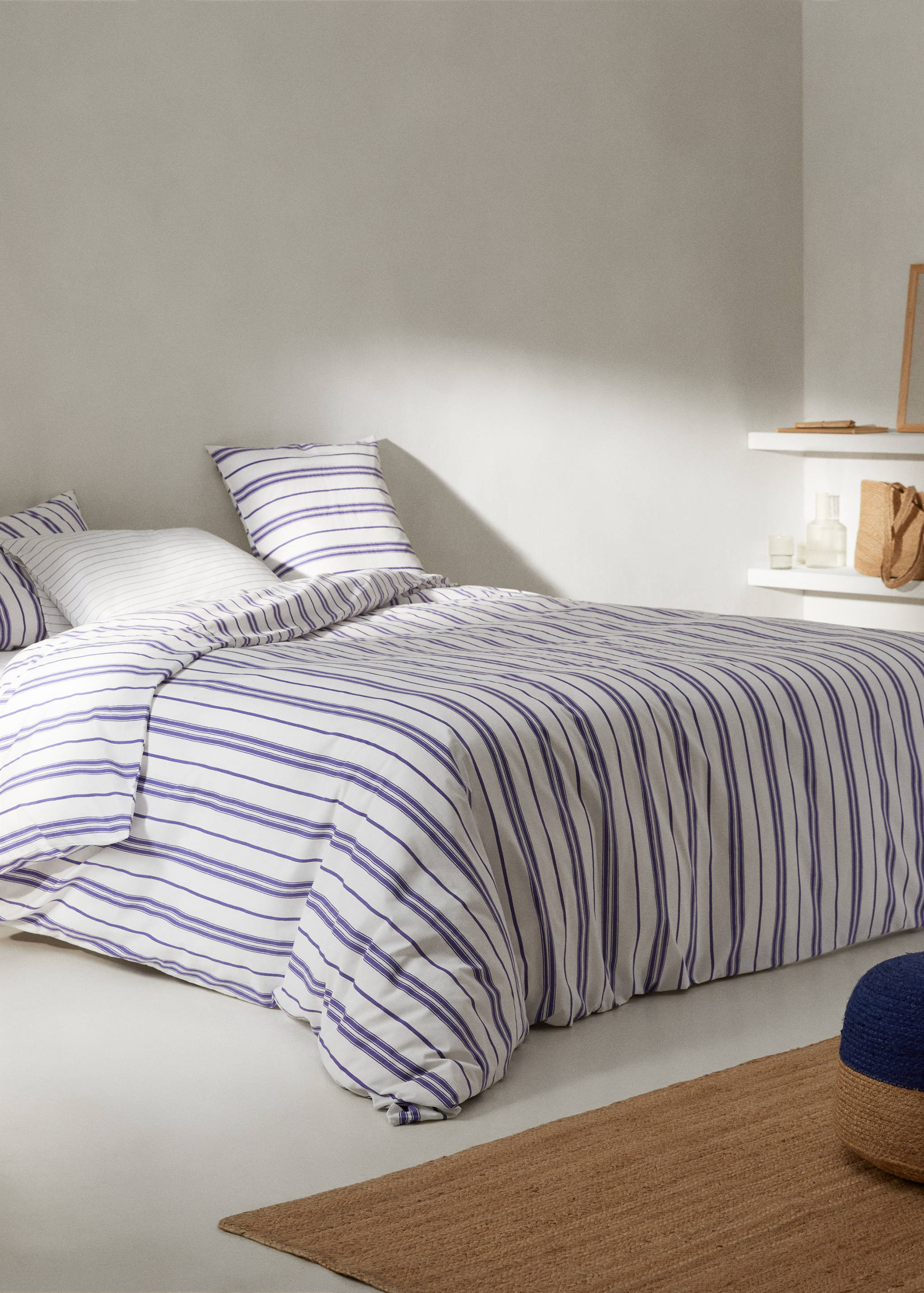 Striped print duvet cover queen bed - General plane