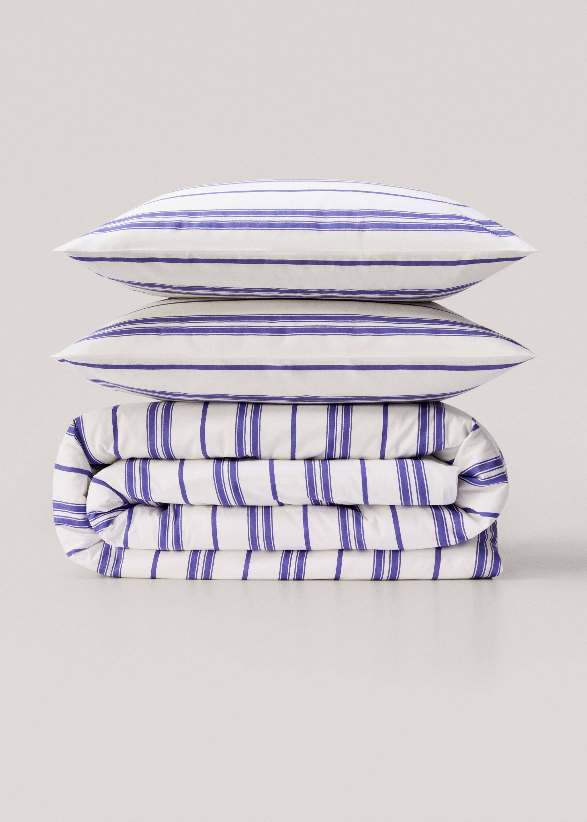 Striped print duvet cover queen bed - Article without model