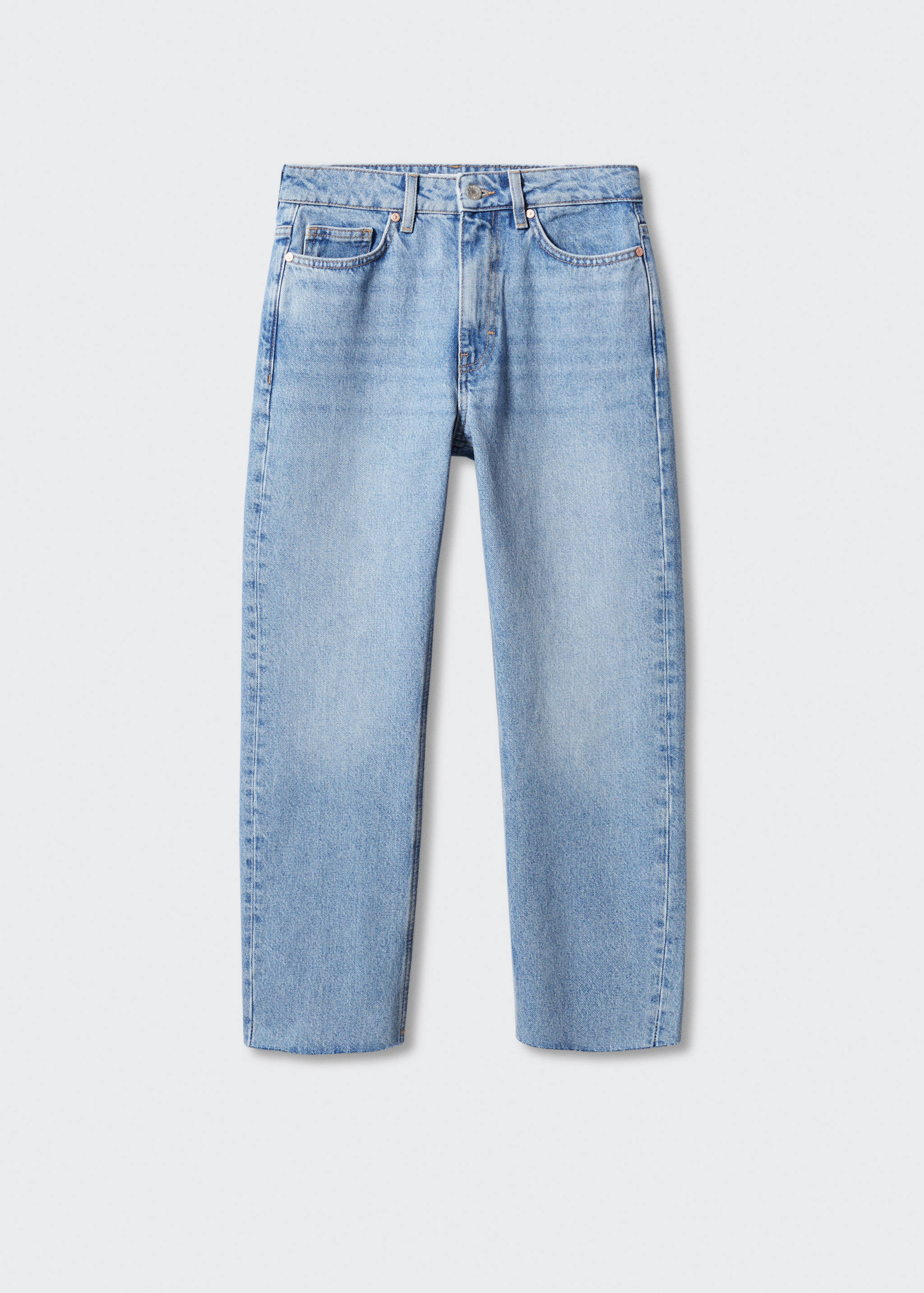 Straight jeans with frayed hem   - Article without model