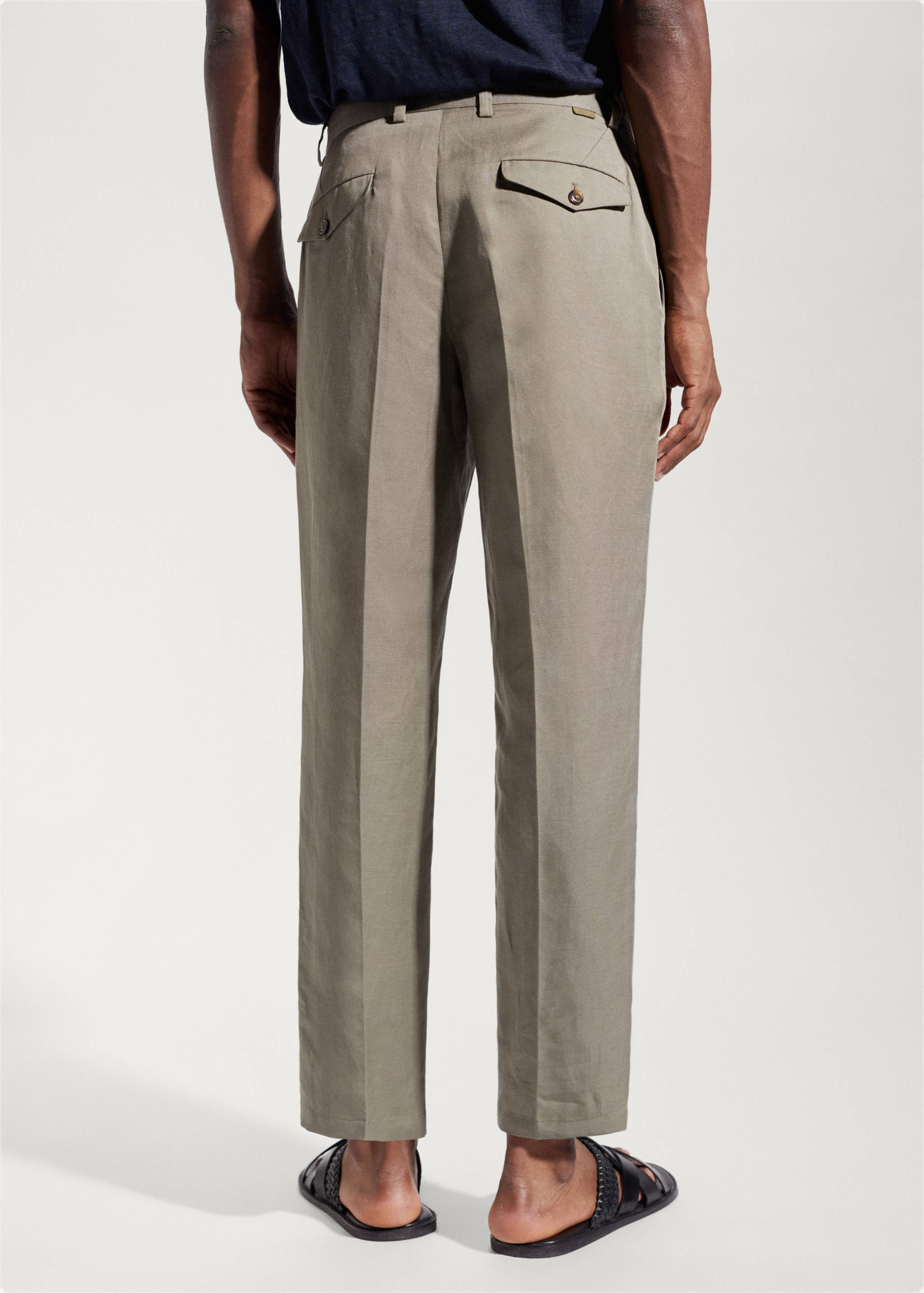 Slim-fit lyocell linen trousers - Reverse of the article